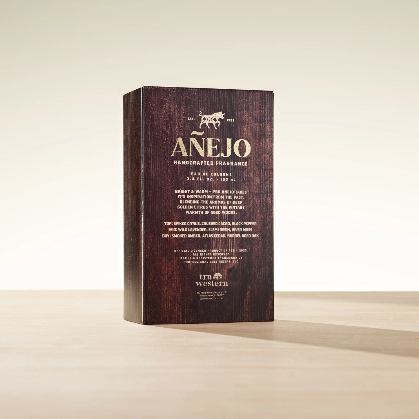 PBR Anejo EDC carton back with product information