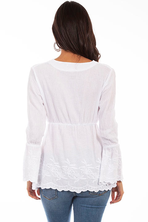 White Embroidered Blouse PSL-221-WHT back view