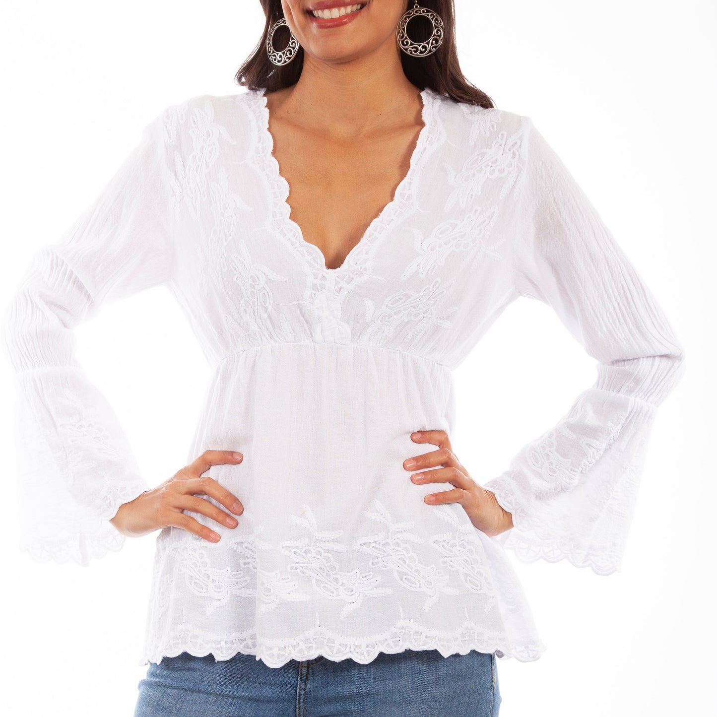 White Embroidered Blouse PSL-221-WHT