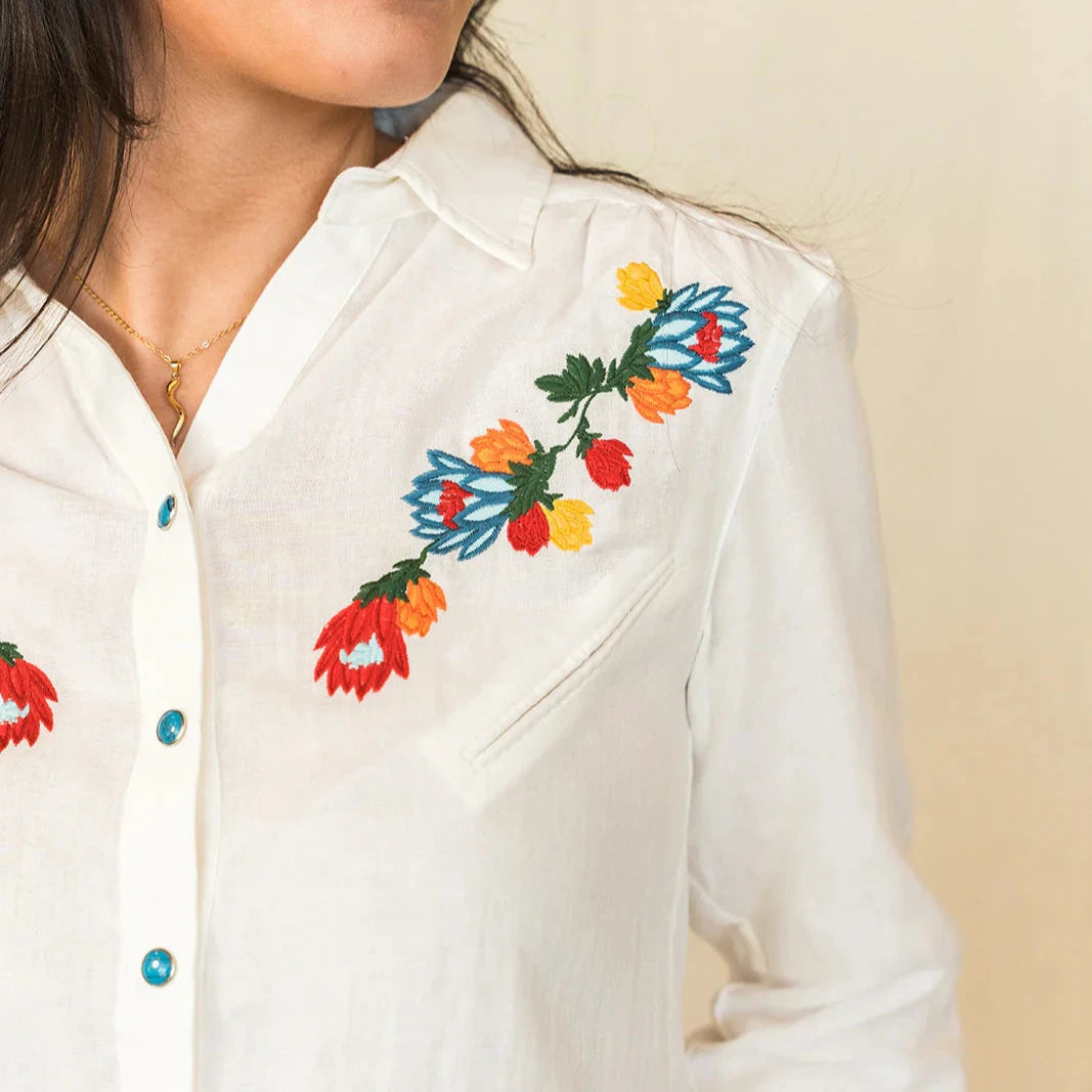Whiskey Apparel white embroidered shirt - Satterfield Group