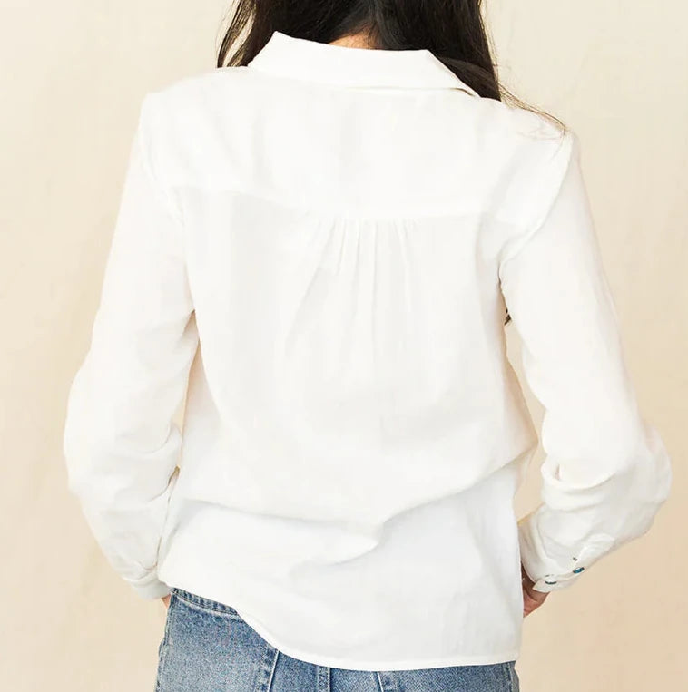 White blouse back view