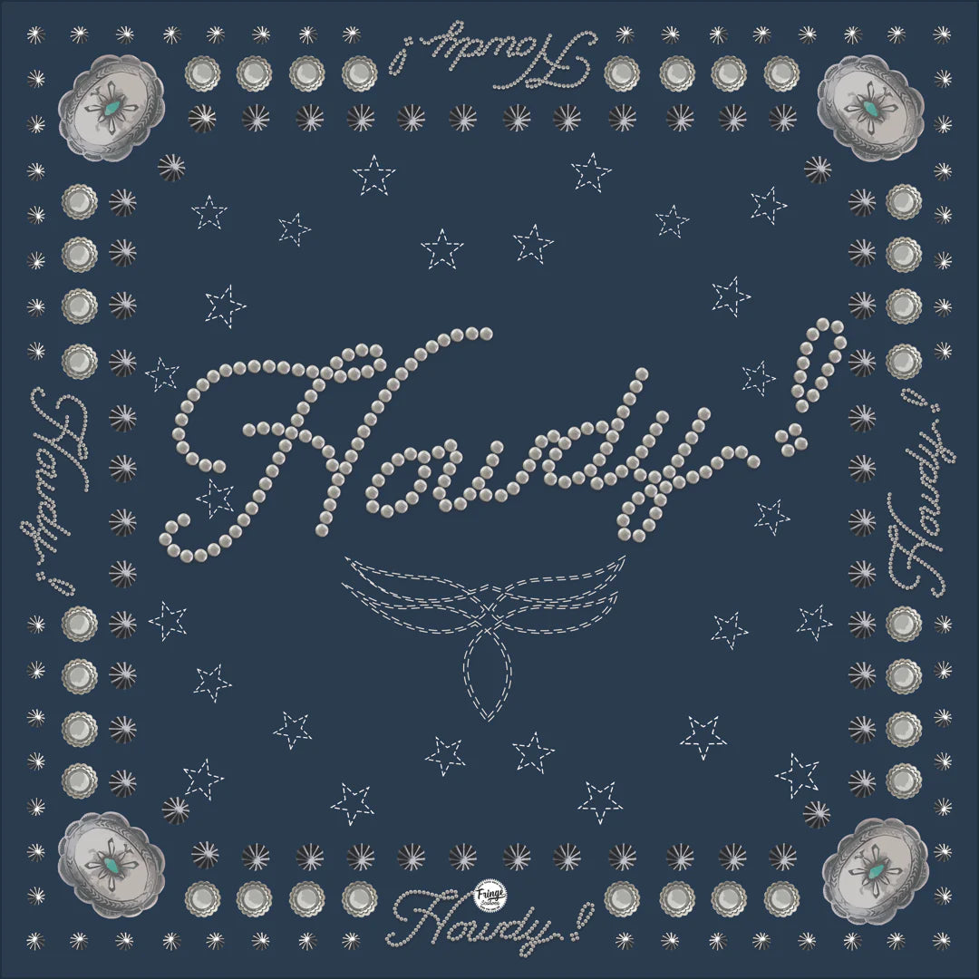 Blue bandana with Howdy! design, 1080x.