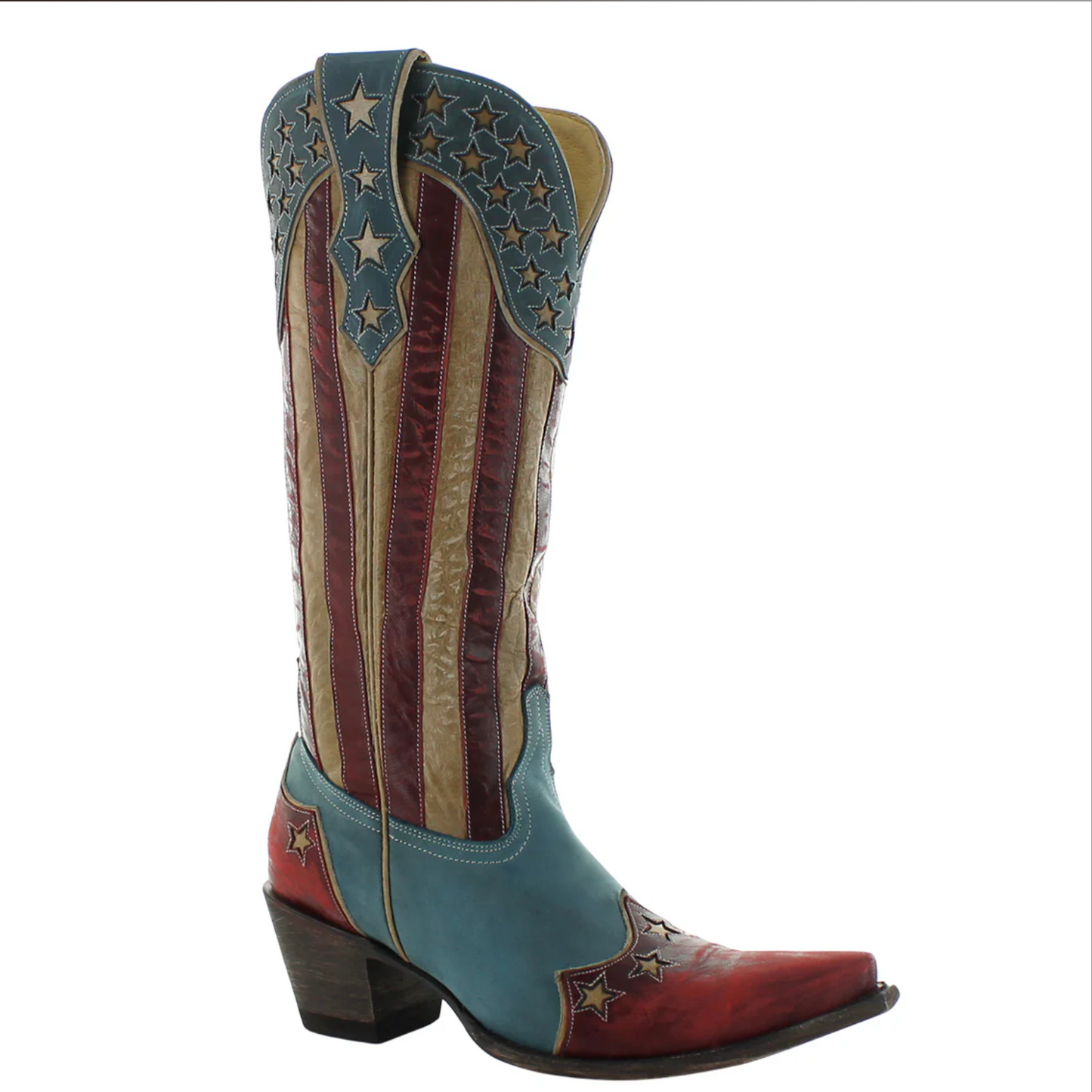 American flag cowboy boot, screenshot from 9/21