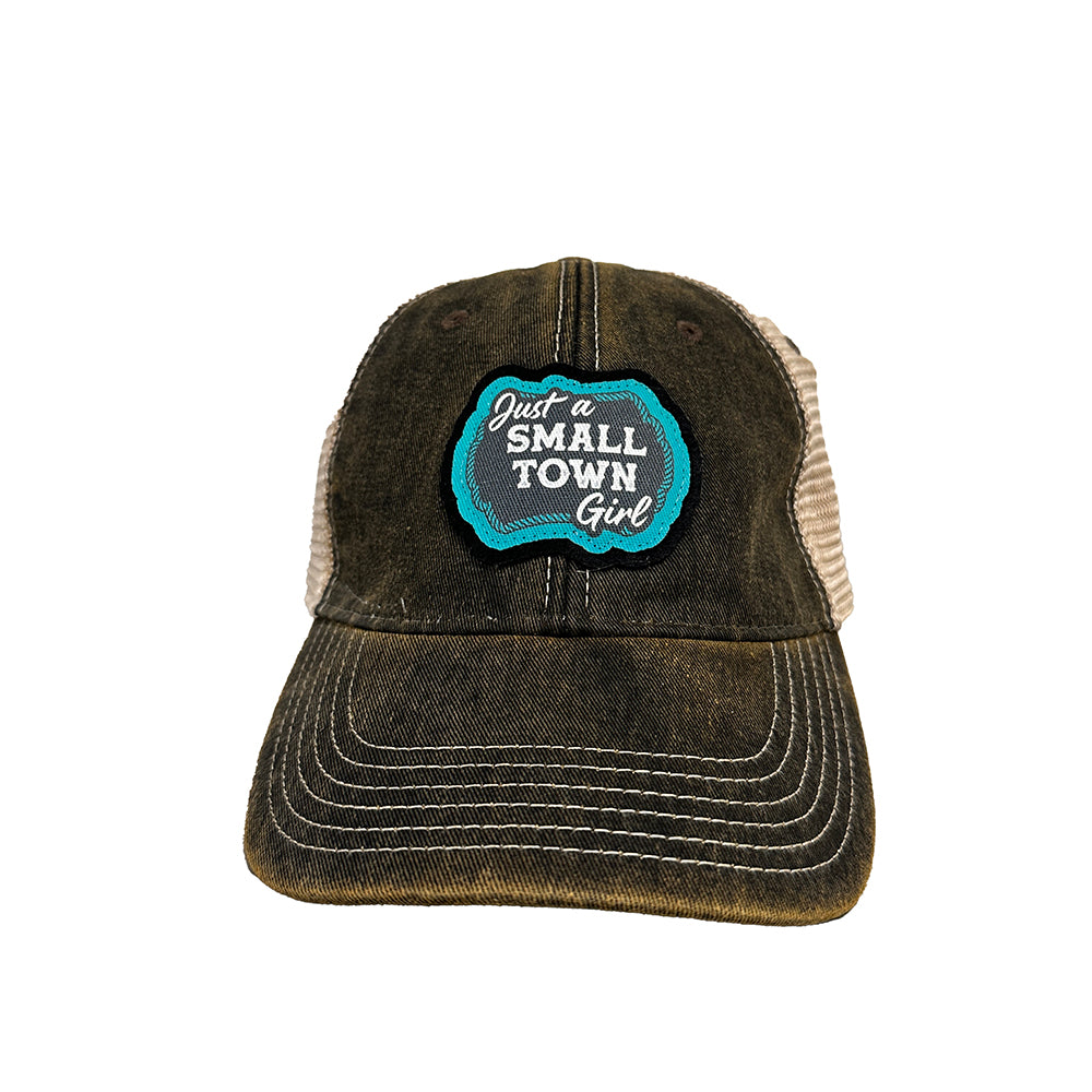 Small town girl hat with Just a Small Town Girl patch