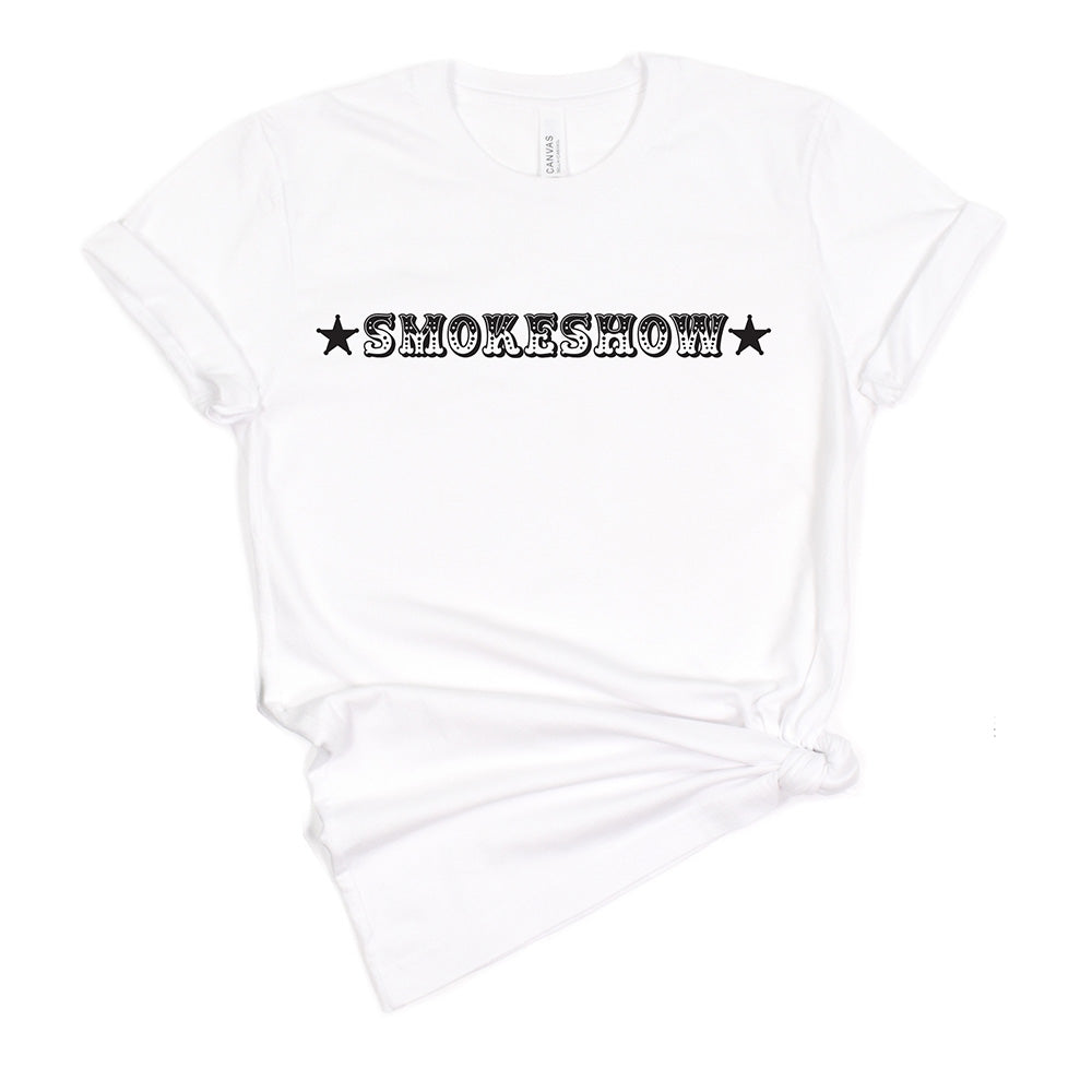 Smokeshow t-shirt flat lay