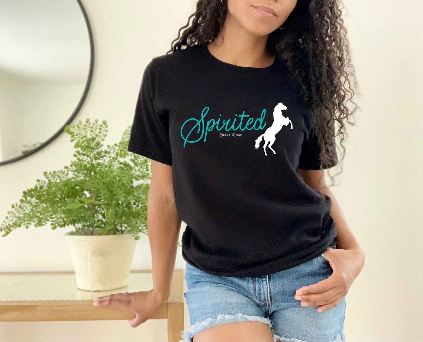 Spirited Tee with Horse Silhouette