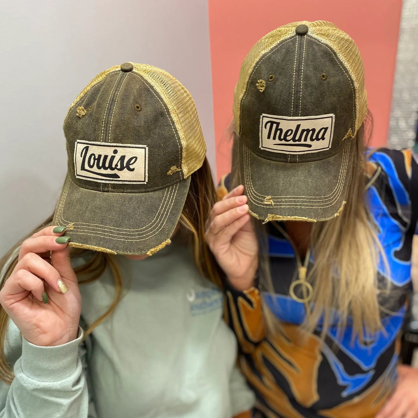 Thelma and Louise in matching hats