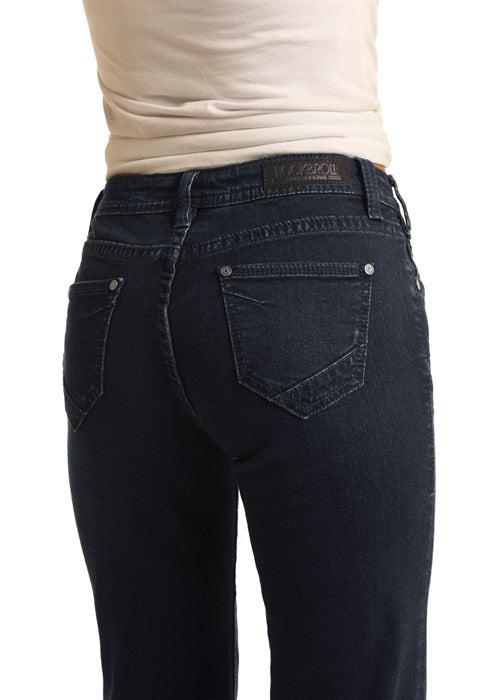 W8M4164 Women's dark wash jeans, back view