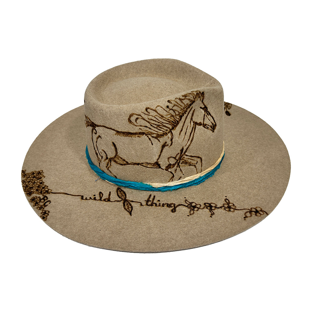 Tan Wild Thing horse hat side view