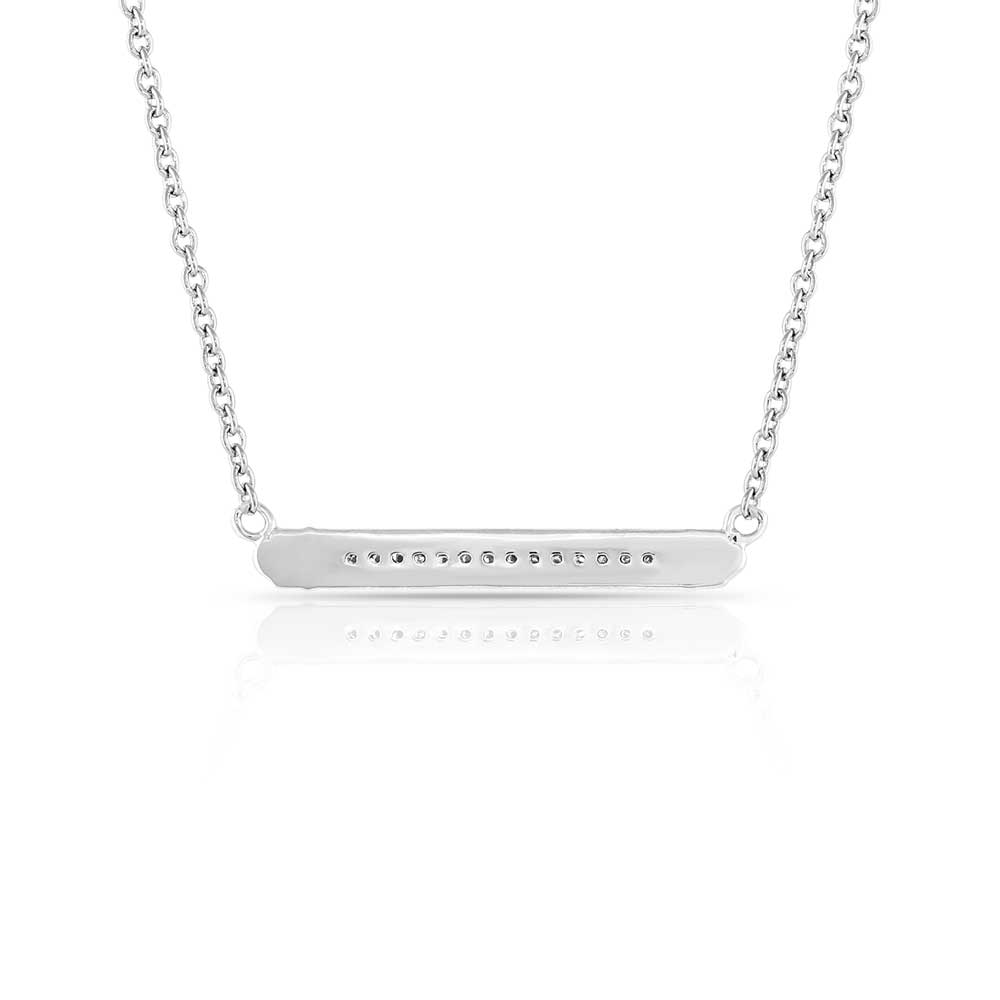 Silver bar necklace with diamonds - NC5171