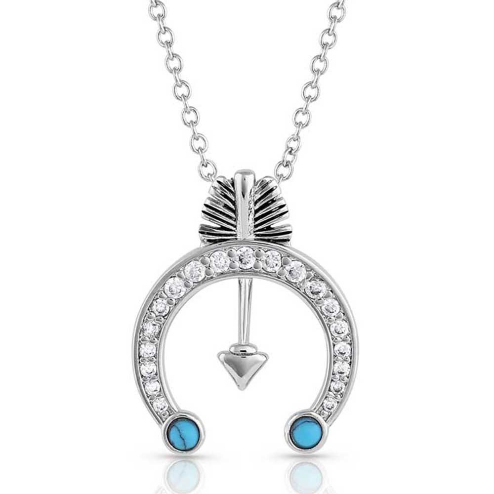NC5247 Silver Necklace with Turquoise Accents