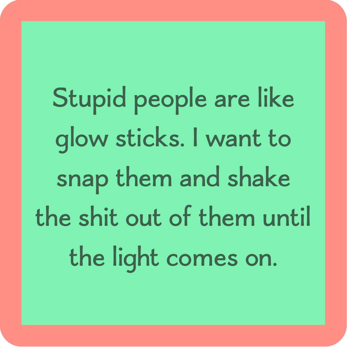 Text on a green background, surrounded by a pink border.