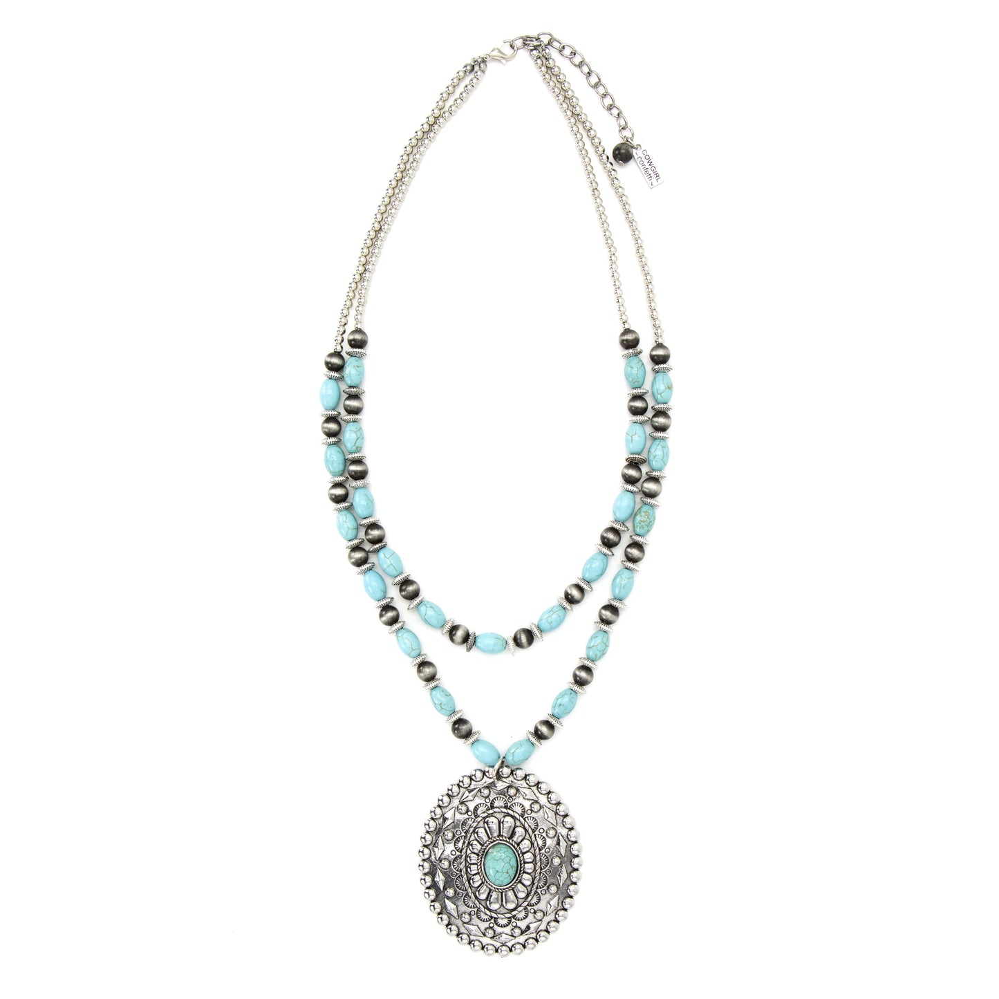 Turquoise beaded necklace, ccnec52