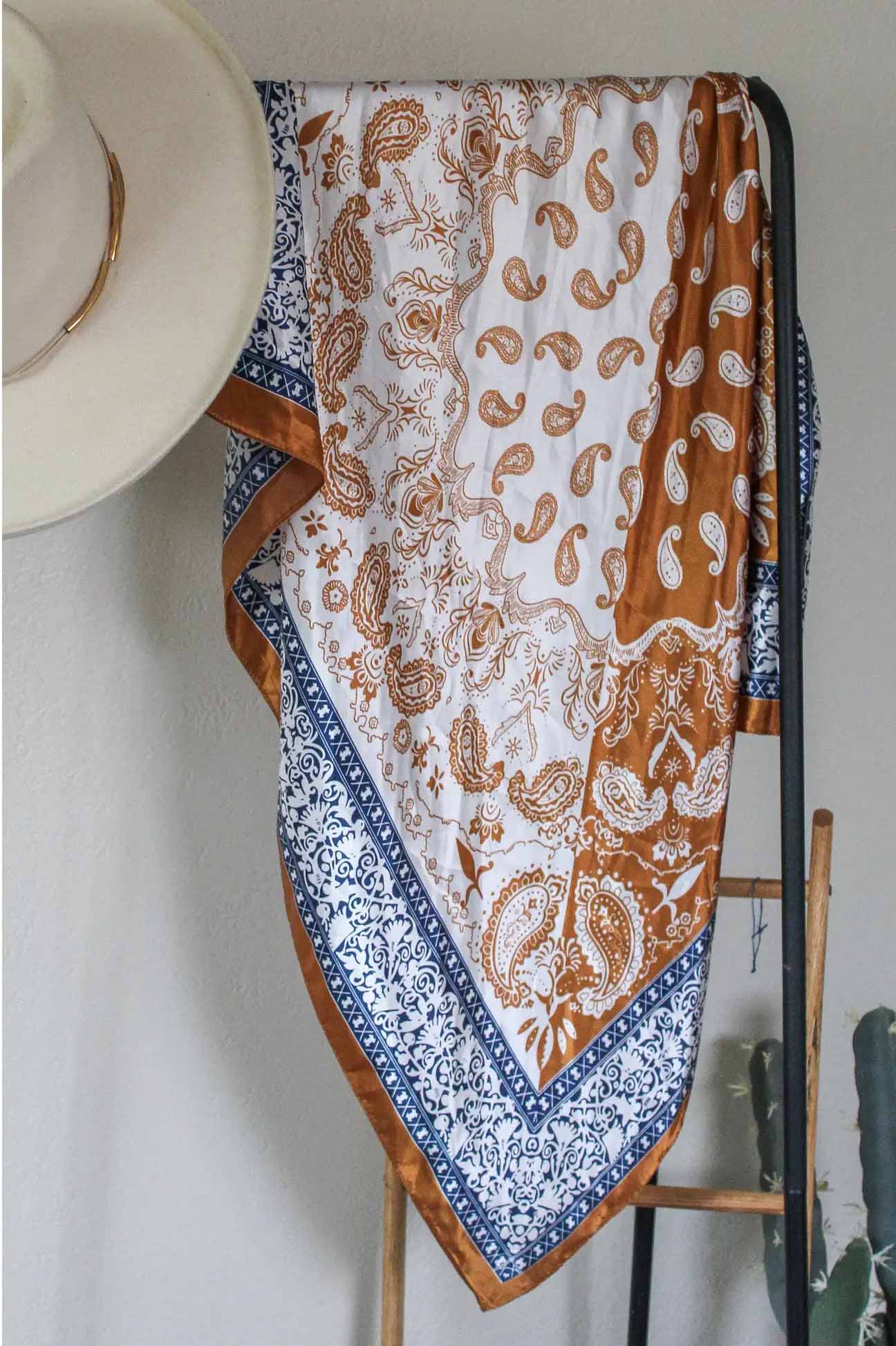 Copper Cowboy patterned scarf