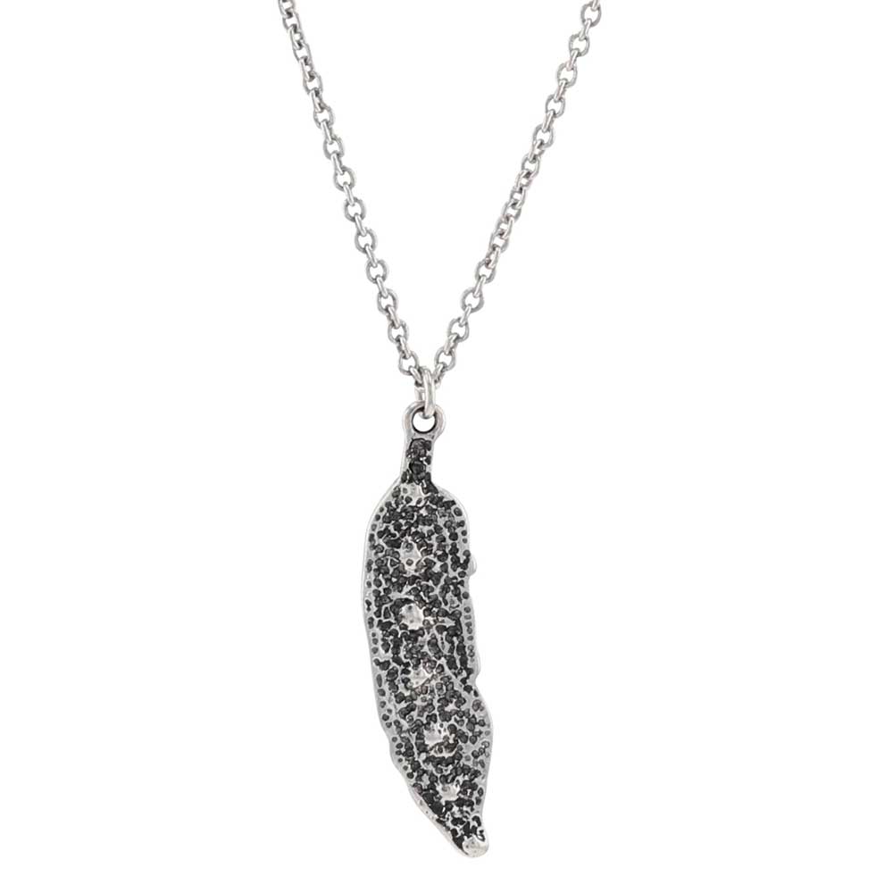 ANC5922 silver feather necklace
