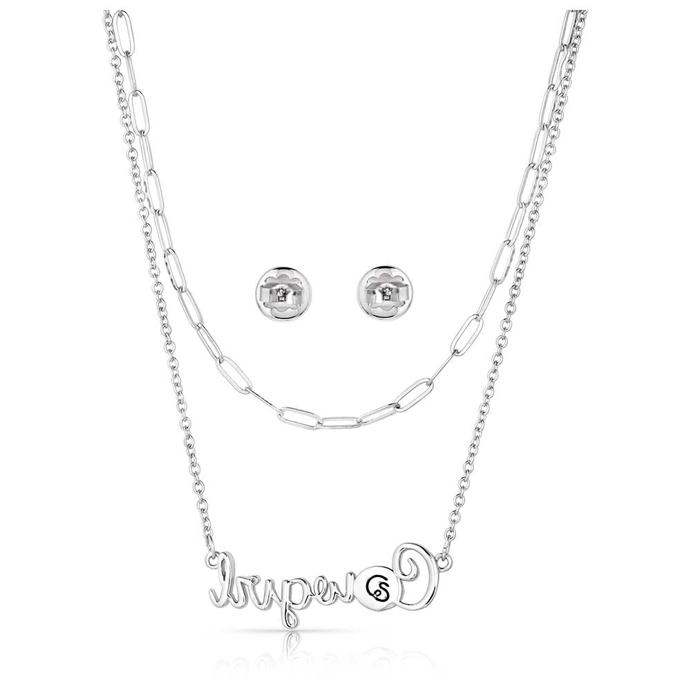 Silver Irina necklace and earrings