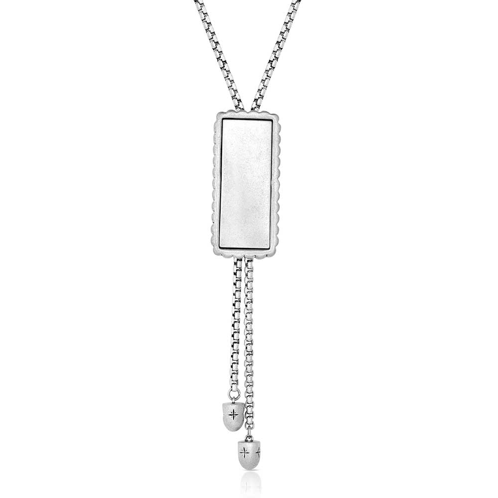 NC6011 Silver Rectangle Pendant Necklace