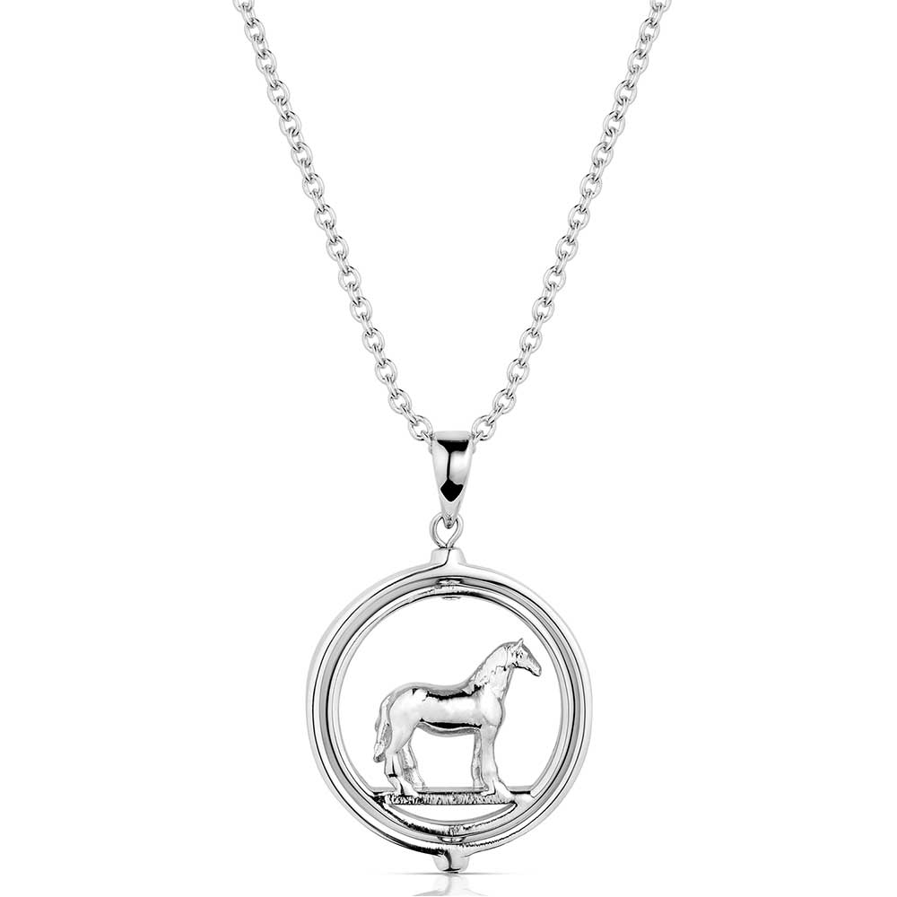 Silver horse pendant necklace