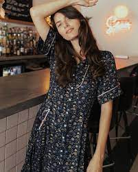 Woman in floral dress, images-37