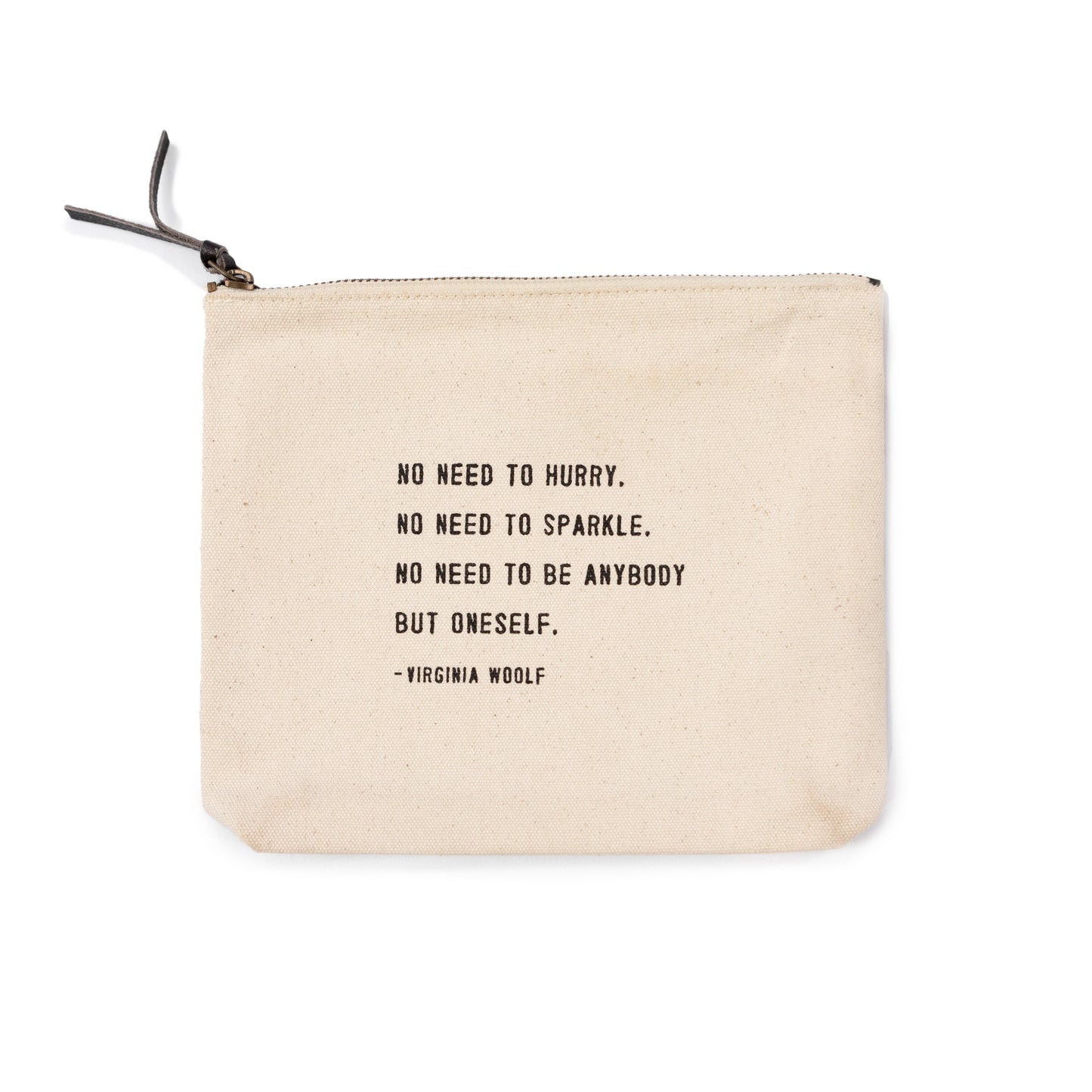 Canvas pouch with Virginia Woolf quote