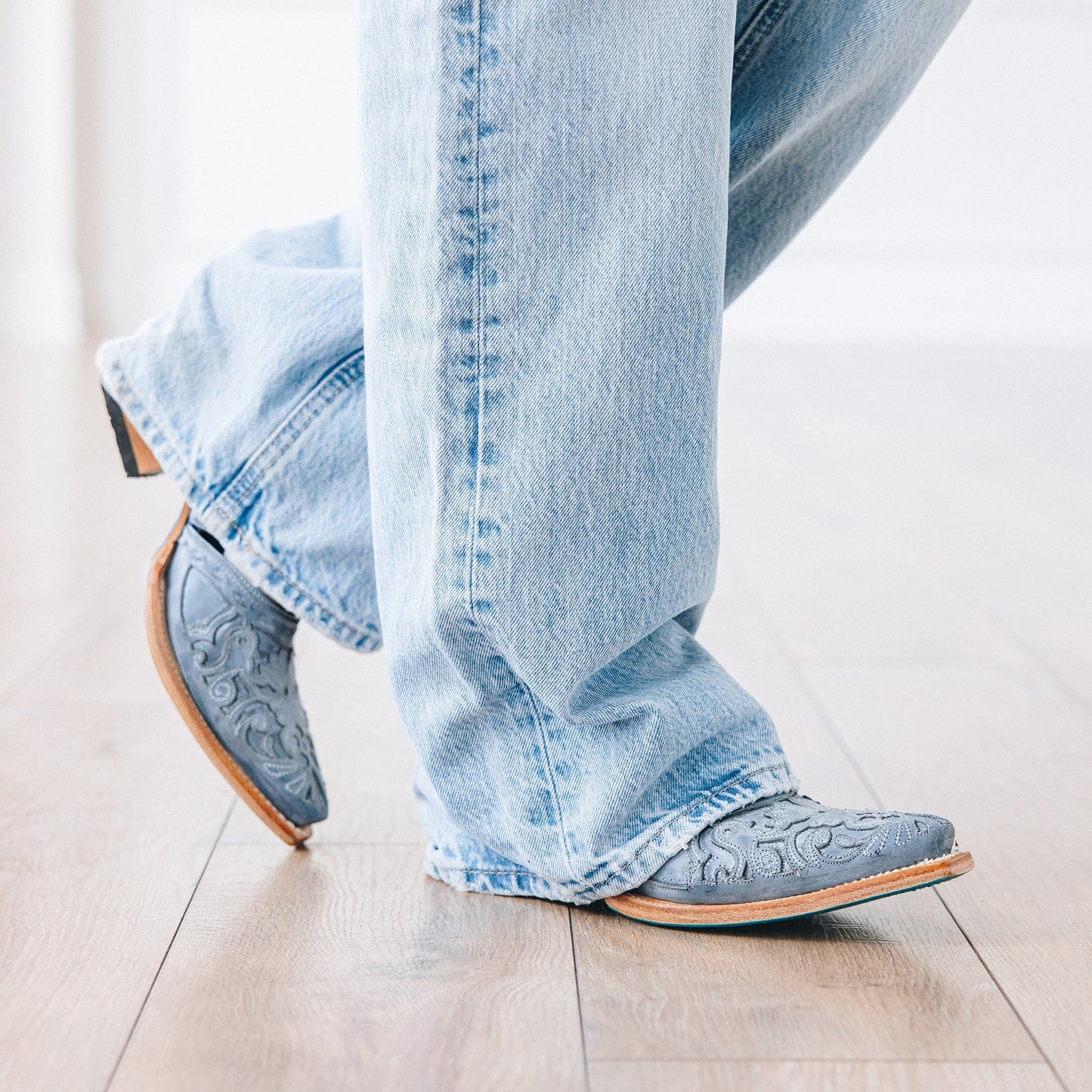 Robinslingbackmule washed denim boots