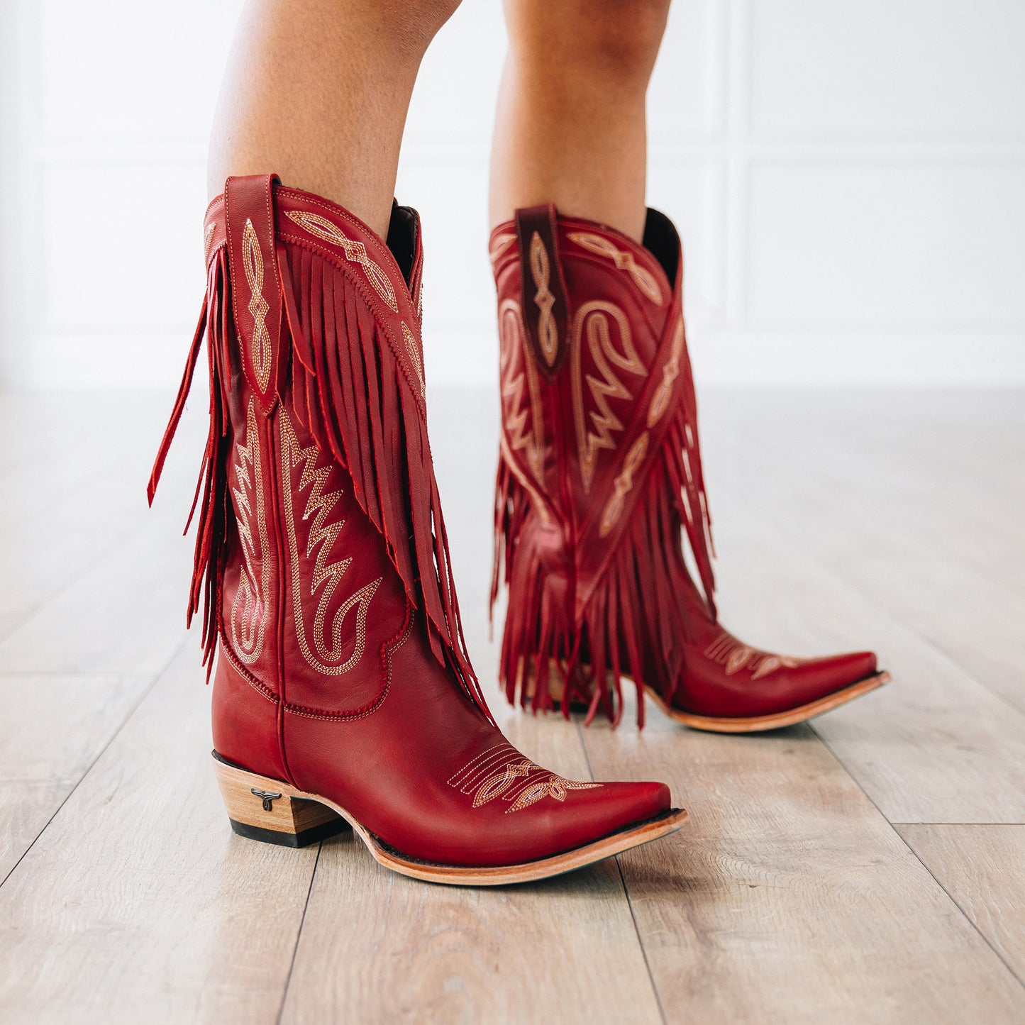 Senita Falls Ruby fringed cowboy boots