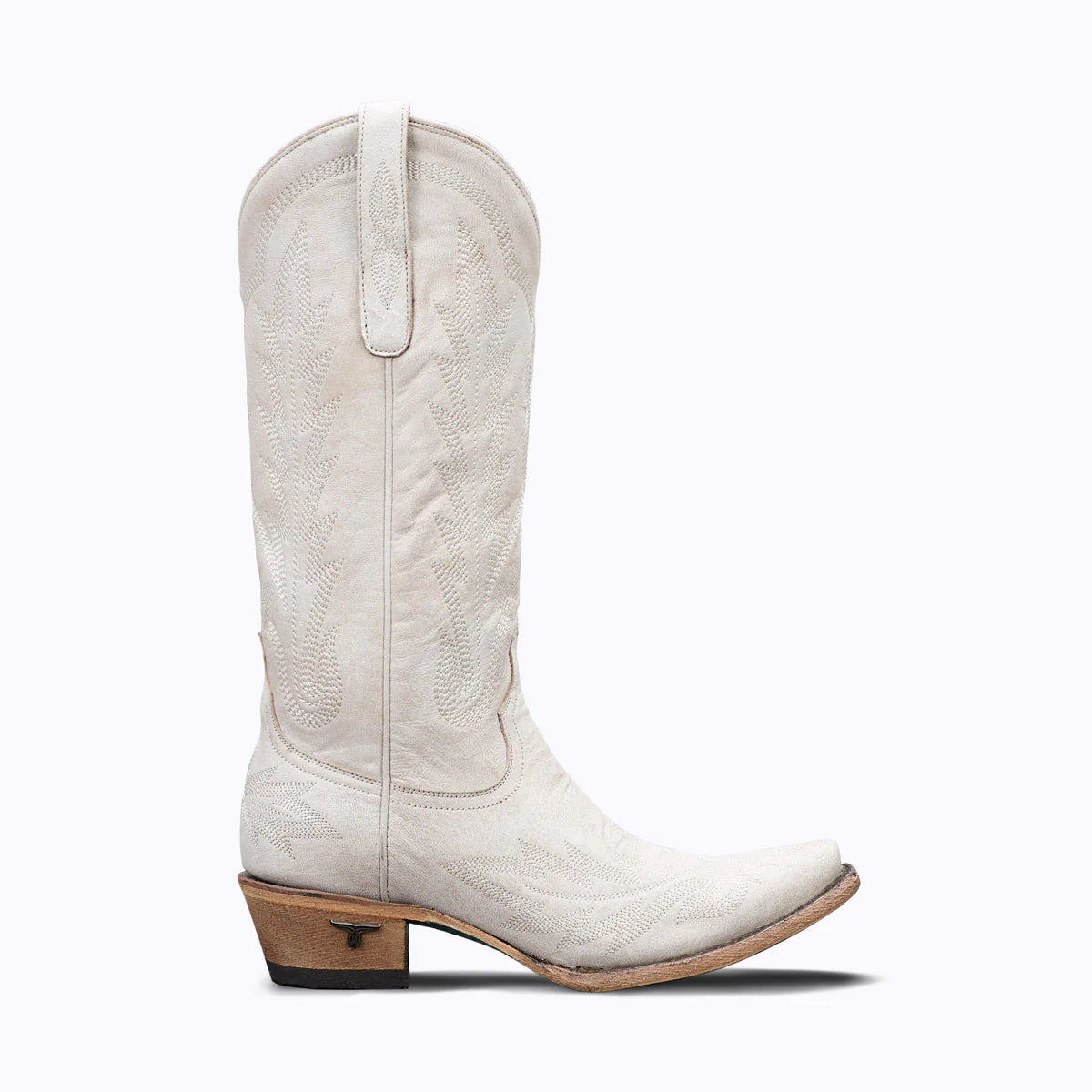 White Lexington Ceramic Crackle Cowboy Boot