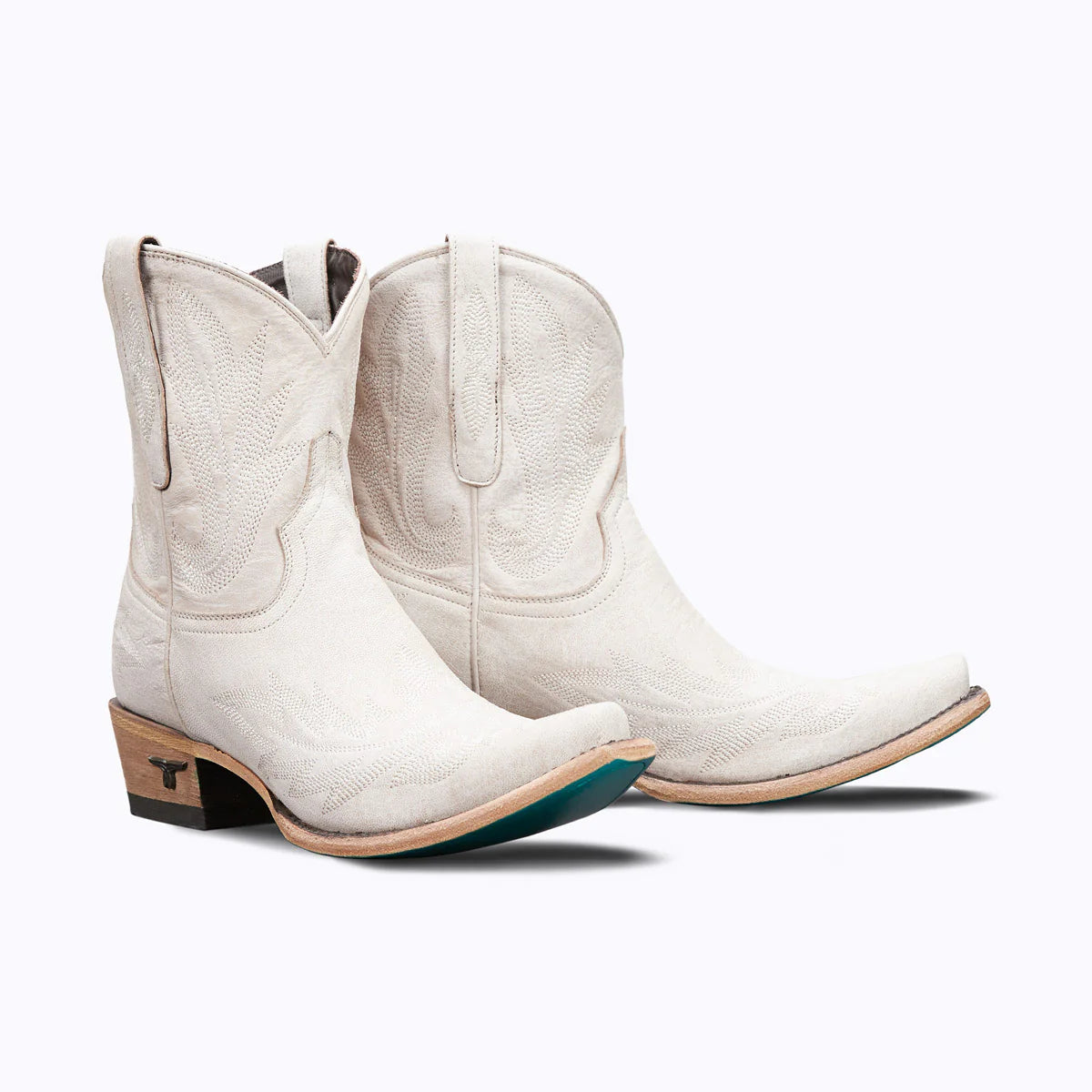 White Lexington Bootie with Ceramic Crackle Finish