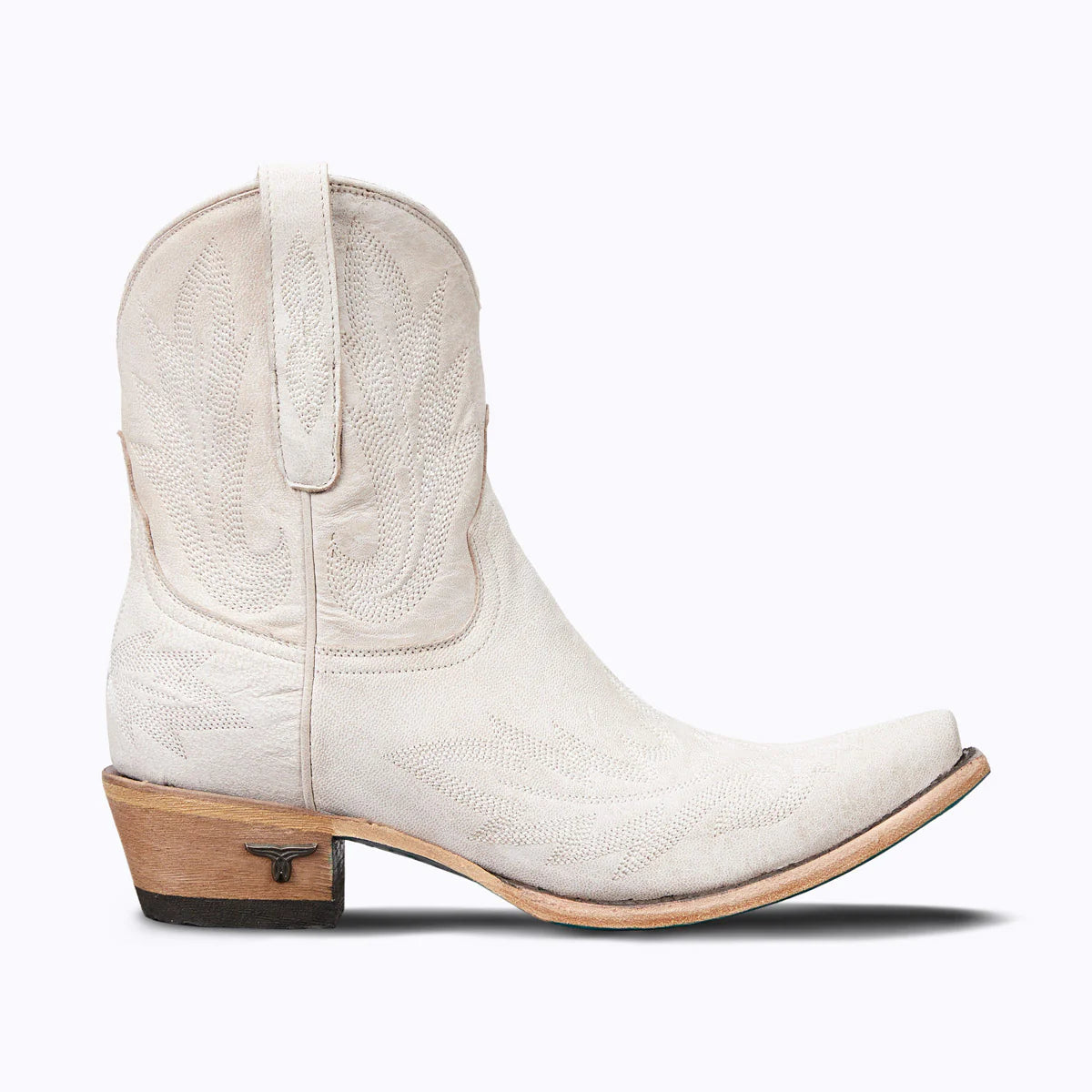 White Lexington Bootie with ceramic crackle