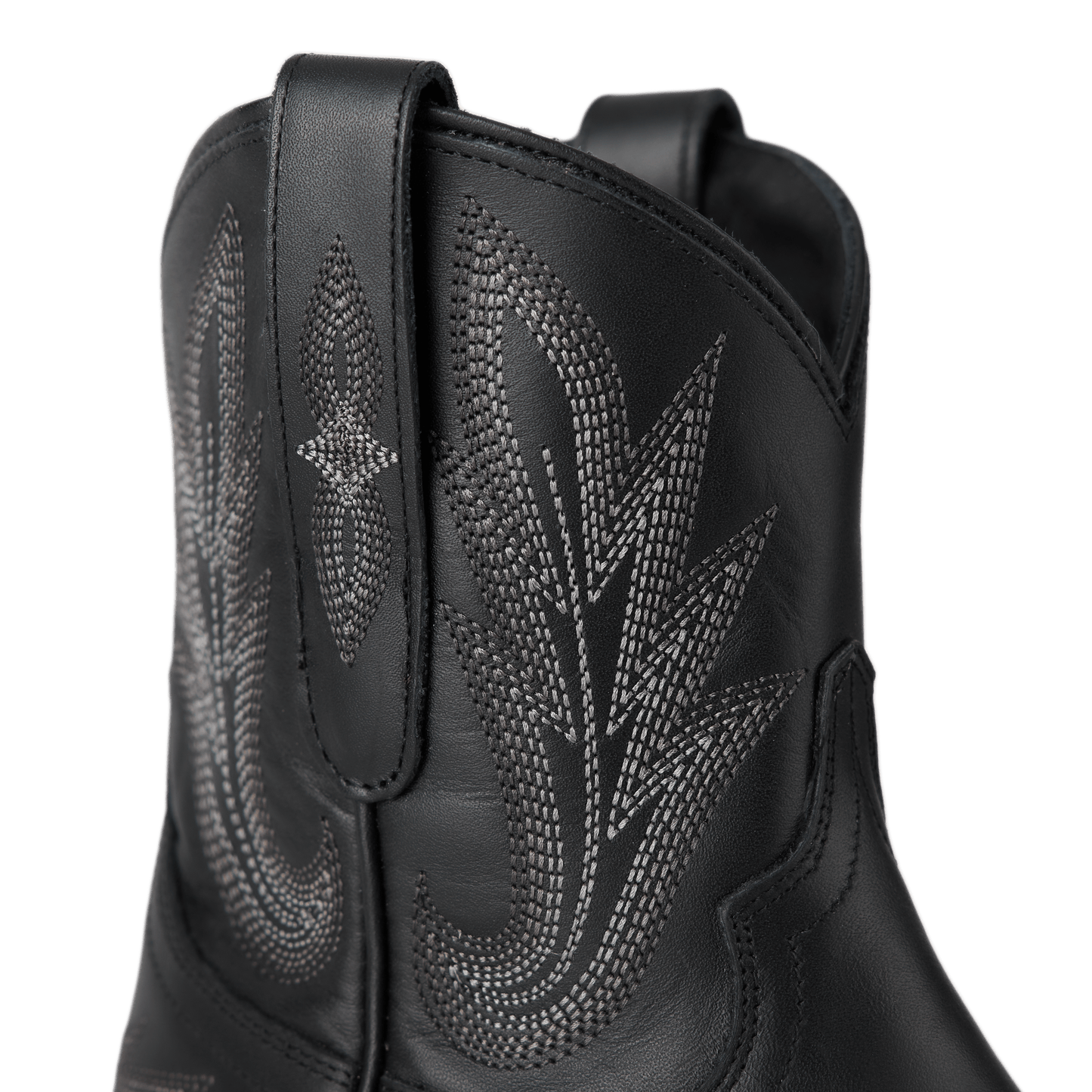 Black Lexington Bootie with decorative stitching