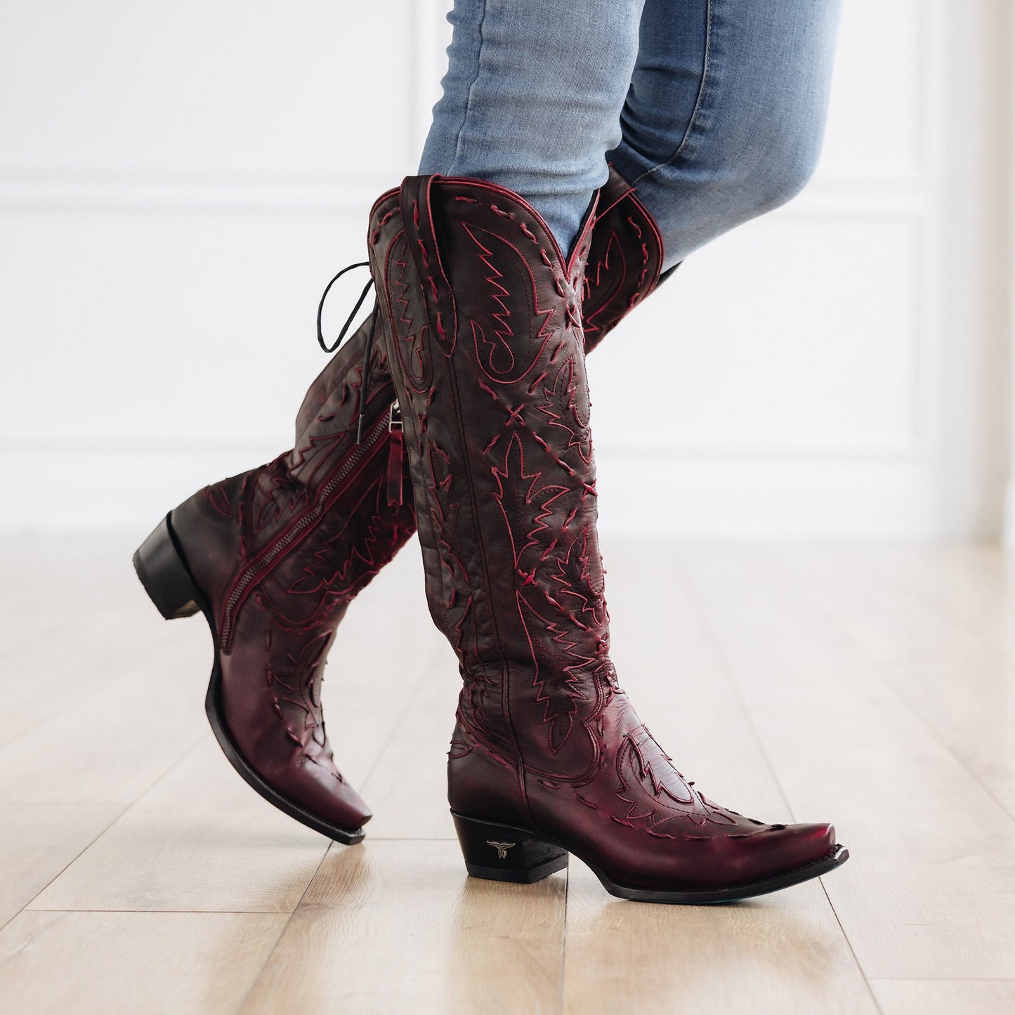 Black cherry Reverie cowboy boots