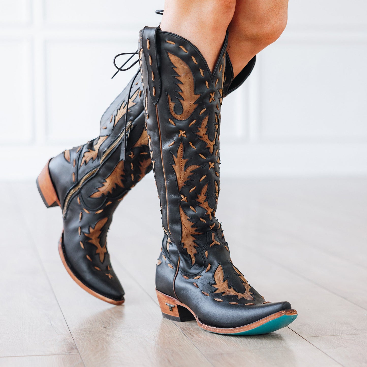 Reverie Jet Black & Burnt Caramel Cowboy Boots