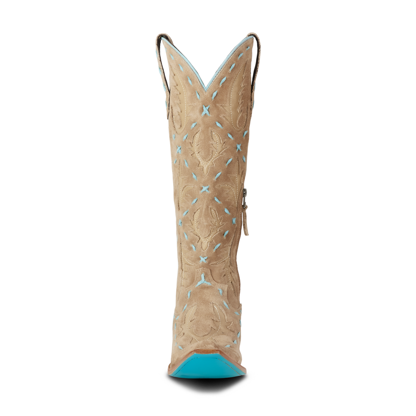 Reverie Latte Suede Powder Blue Cowboy Boot