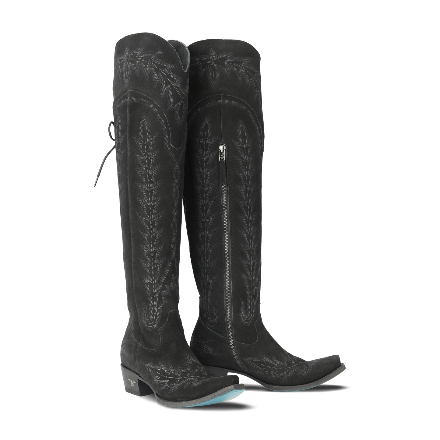 Black suede Lexington over-the-knee boots