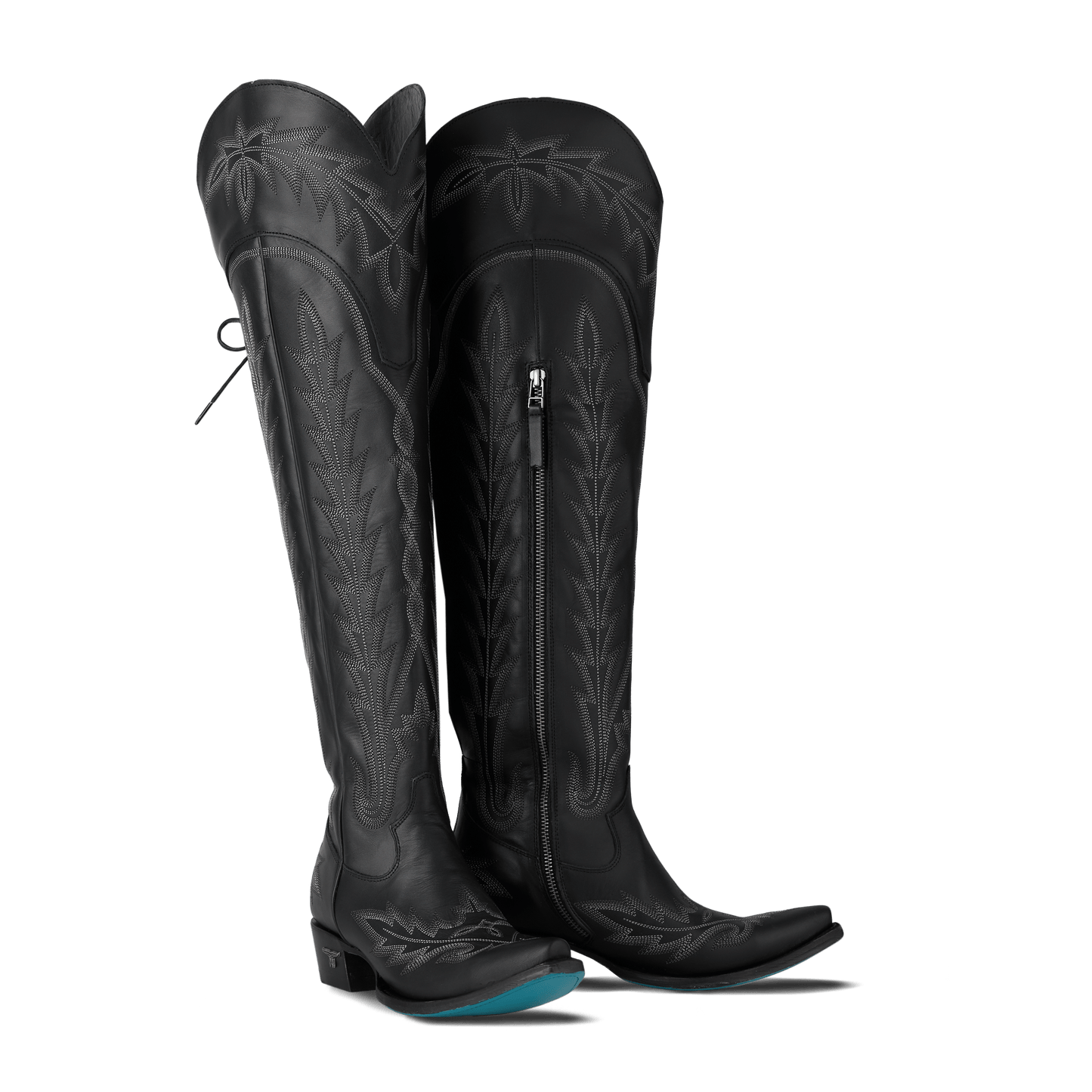 Jet black Lexington OTK boots