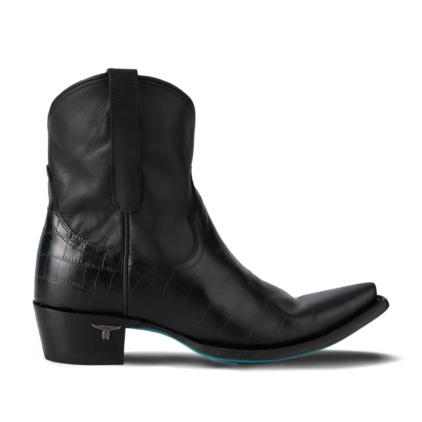 Emma Jane Bootie in Carbon Croc leather