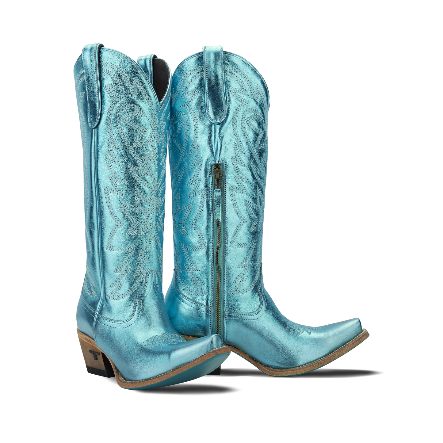 Blue metallic Smokeshow cowboy boots