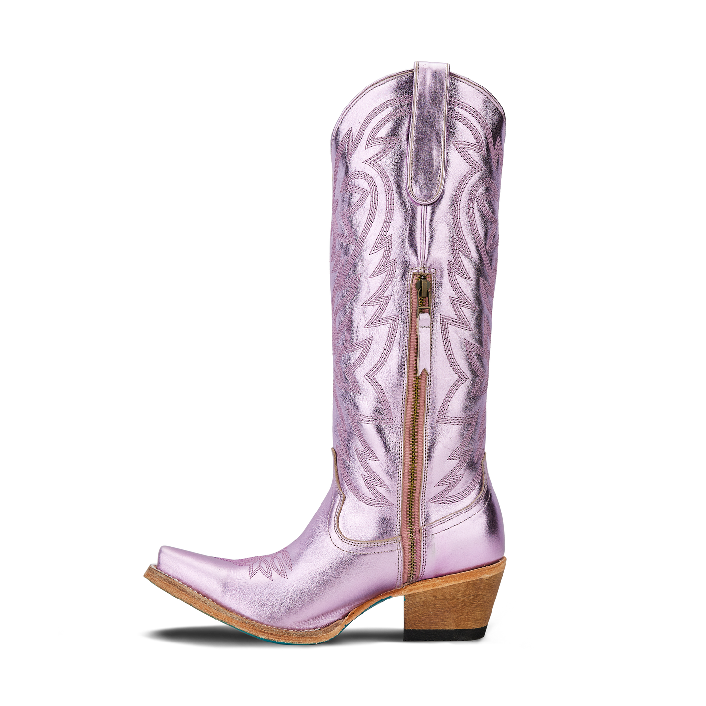 Lavender metallic cowboy boot