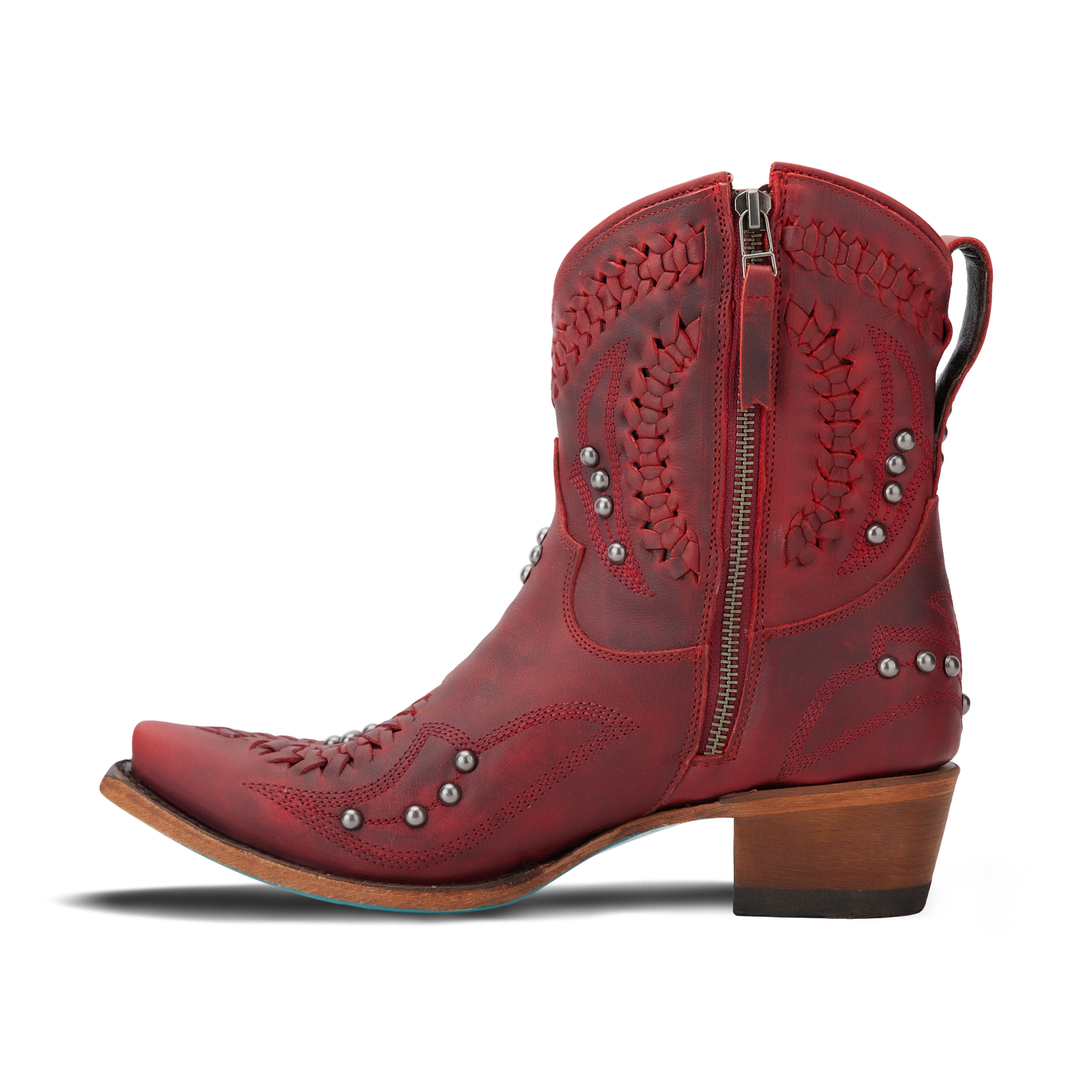Red Cossette Bootie with Smoldering Ruby color