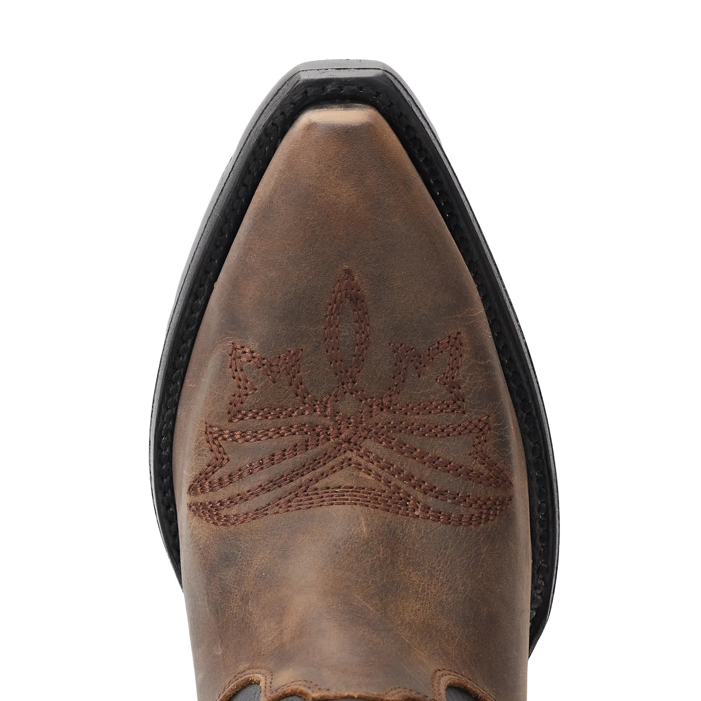 Jolene Jet Black & Burnt Caramel Cowboy Boot Toe