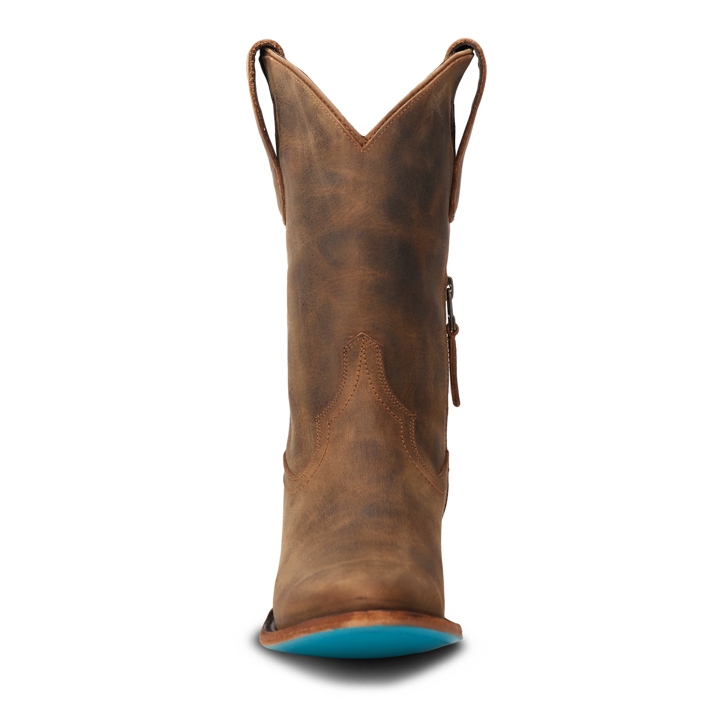Burnt caramel leather Plain Jane midi boot