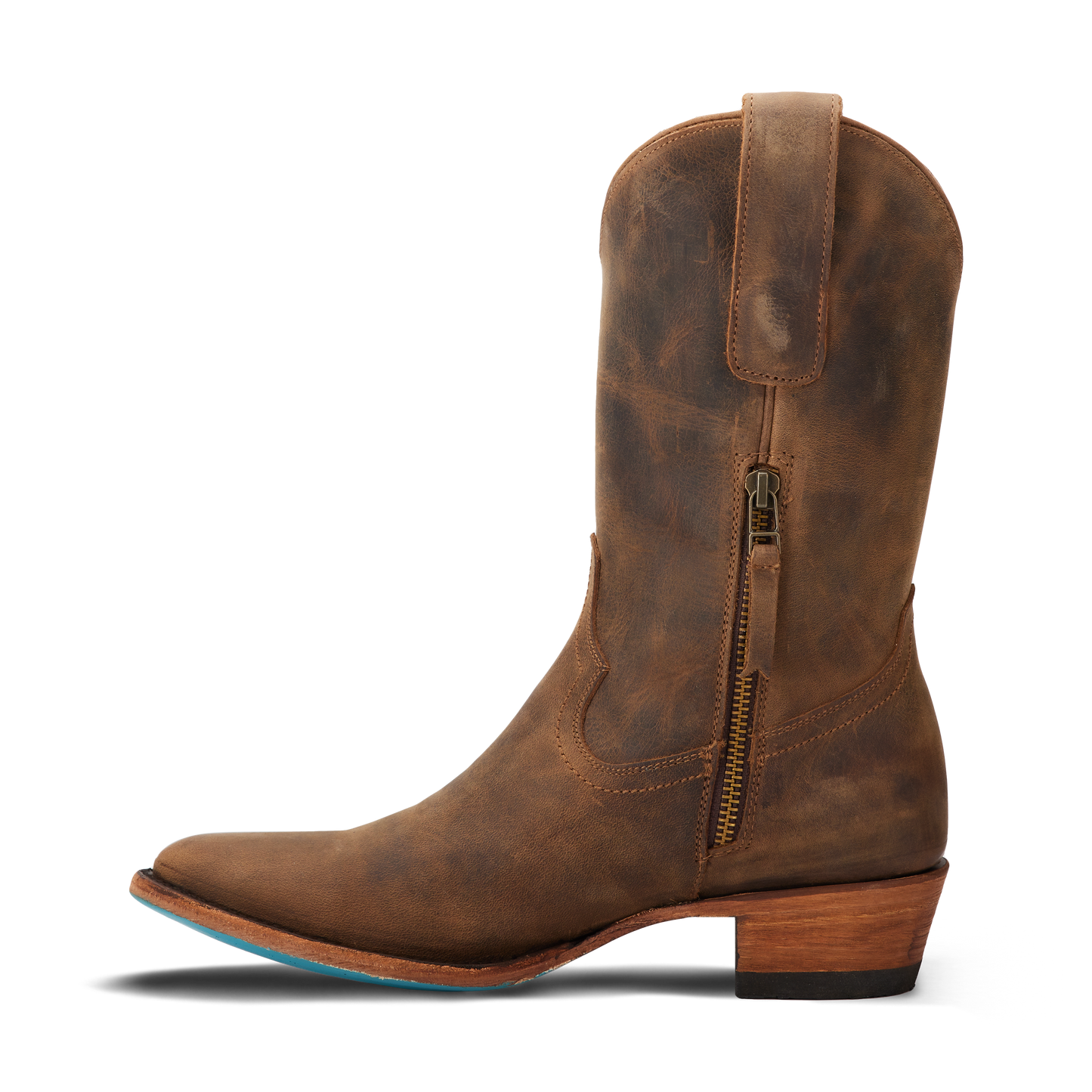 Burnt caramel leather Plain Jane Midi boot, PS5 style