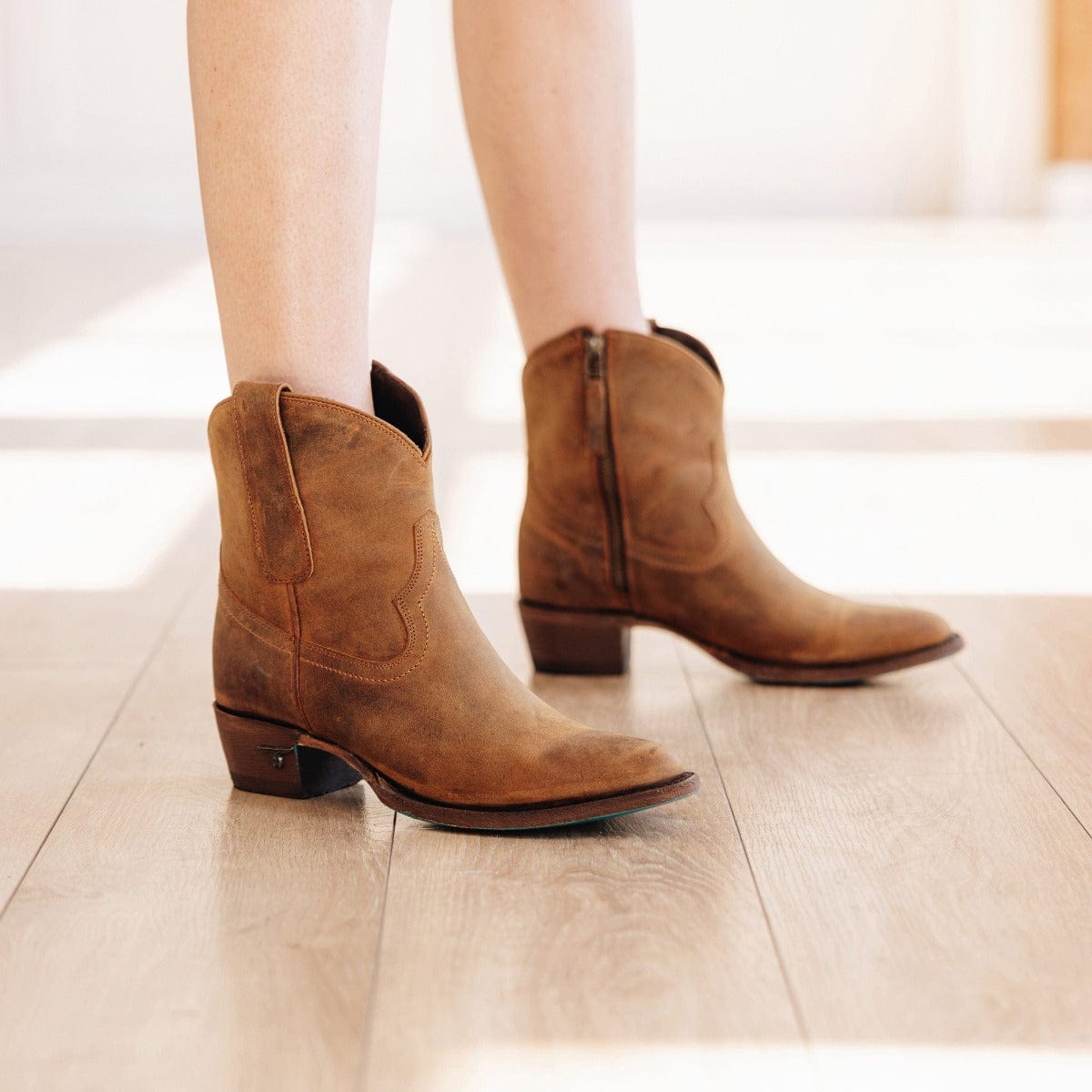 Burnt caramel Plain Jane ankle boots