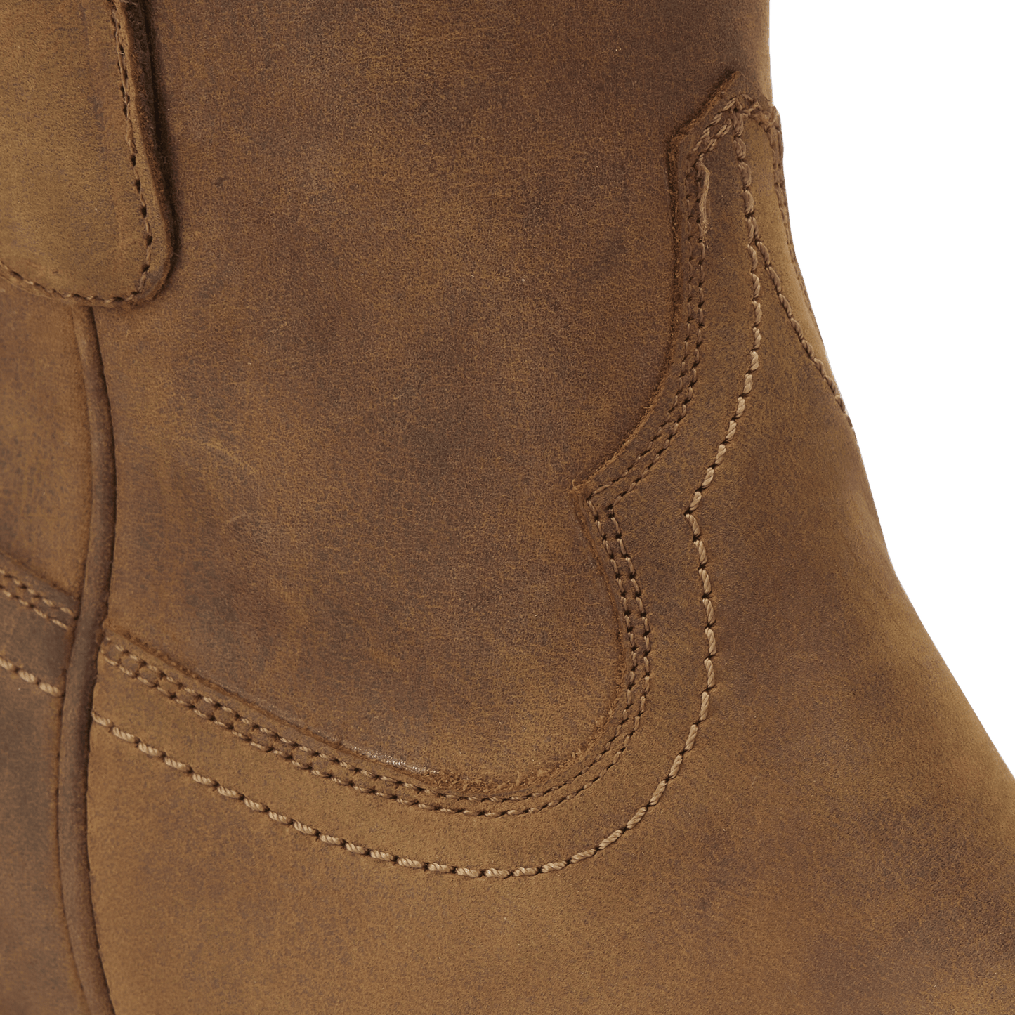 Burnt caramel leather Plain Jane bootie detail