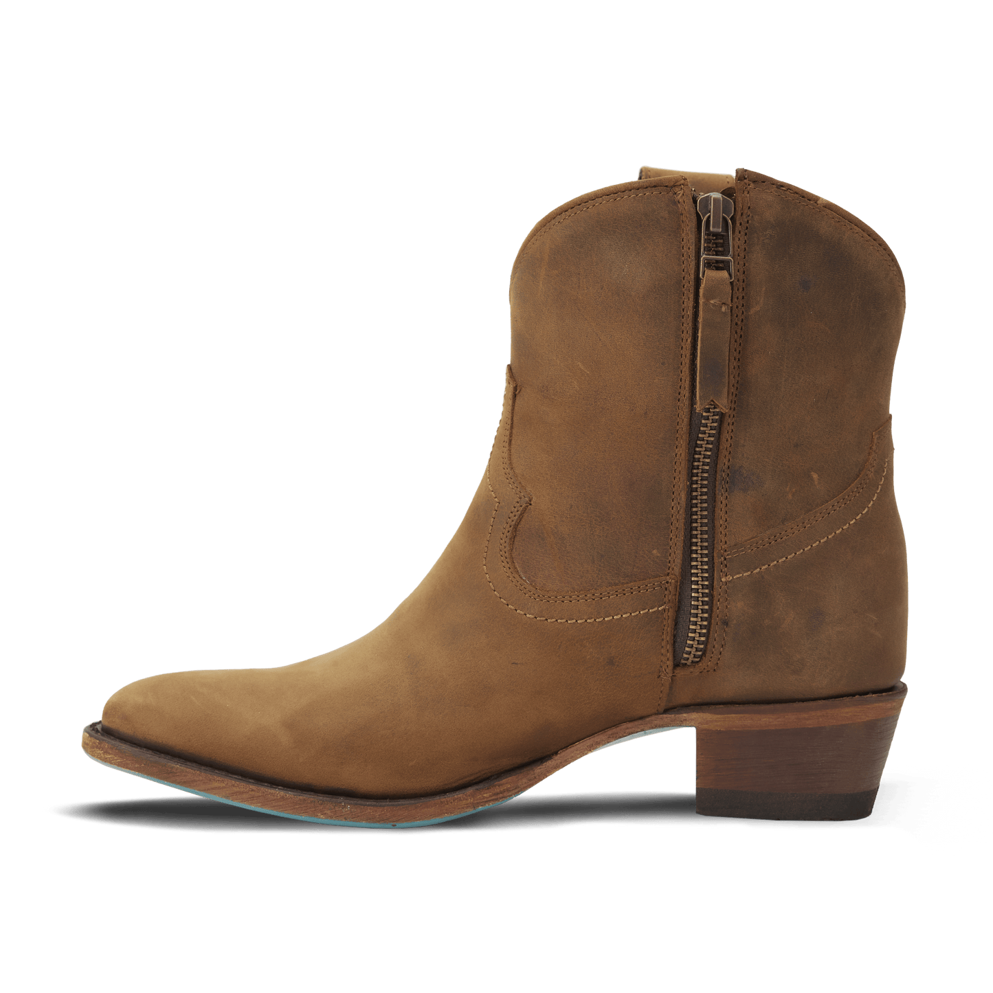 Burnt caramel Plain Jane bootie with zipper
