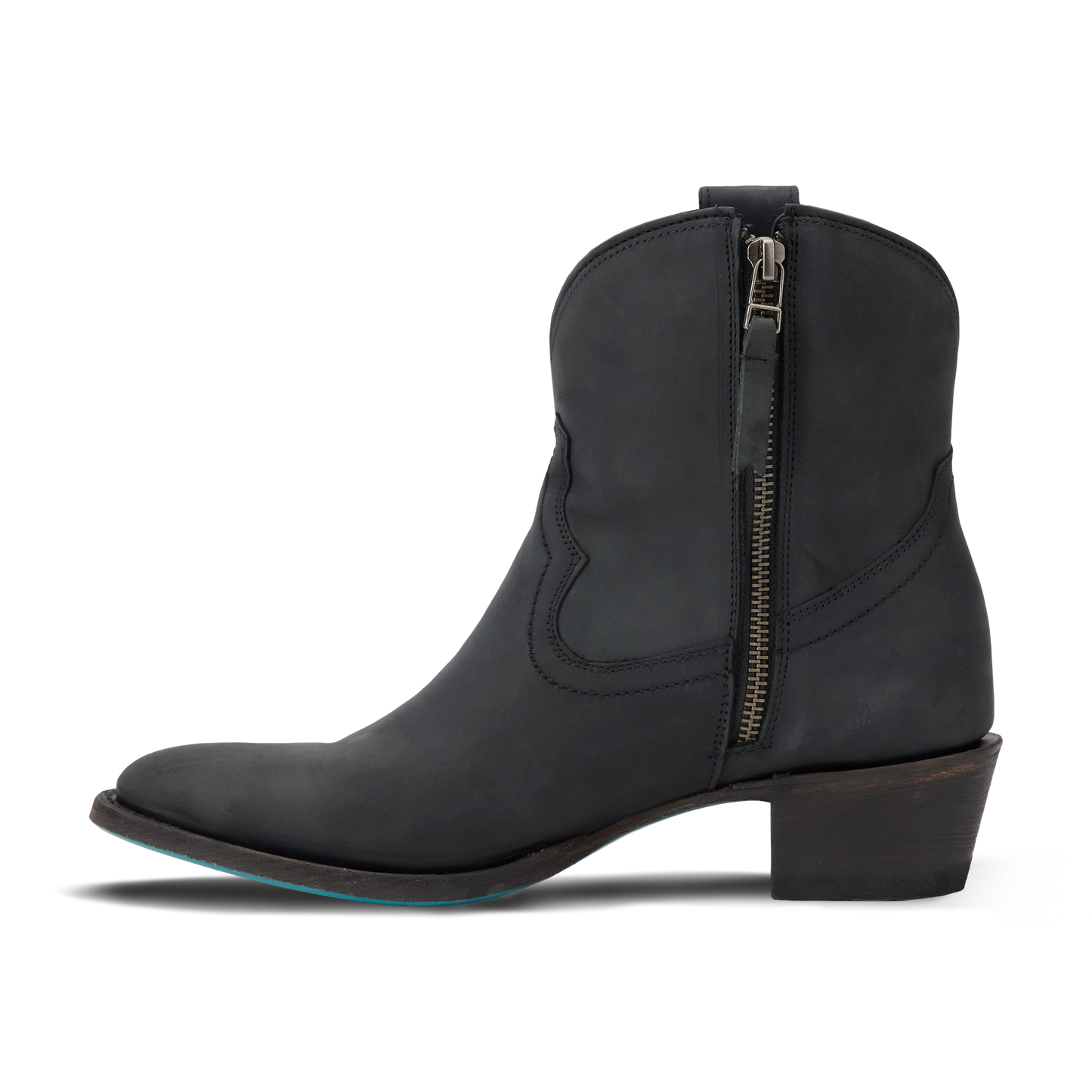 Matte black Plain Jane Bootie with zipper