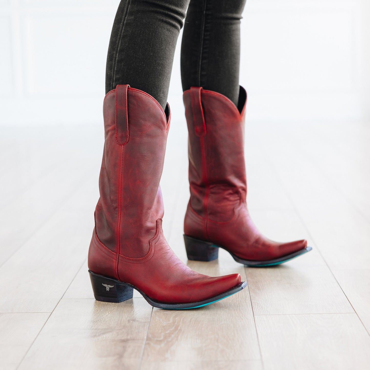 Billie smoldering ruby leather cowboy boots