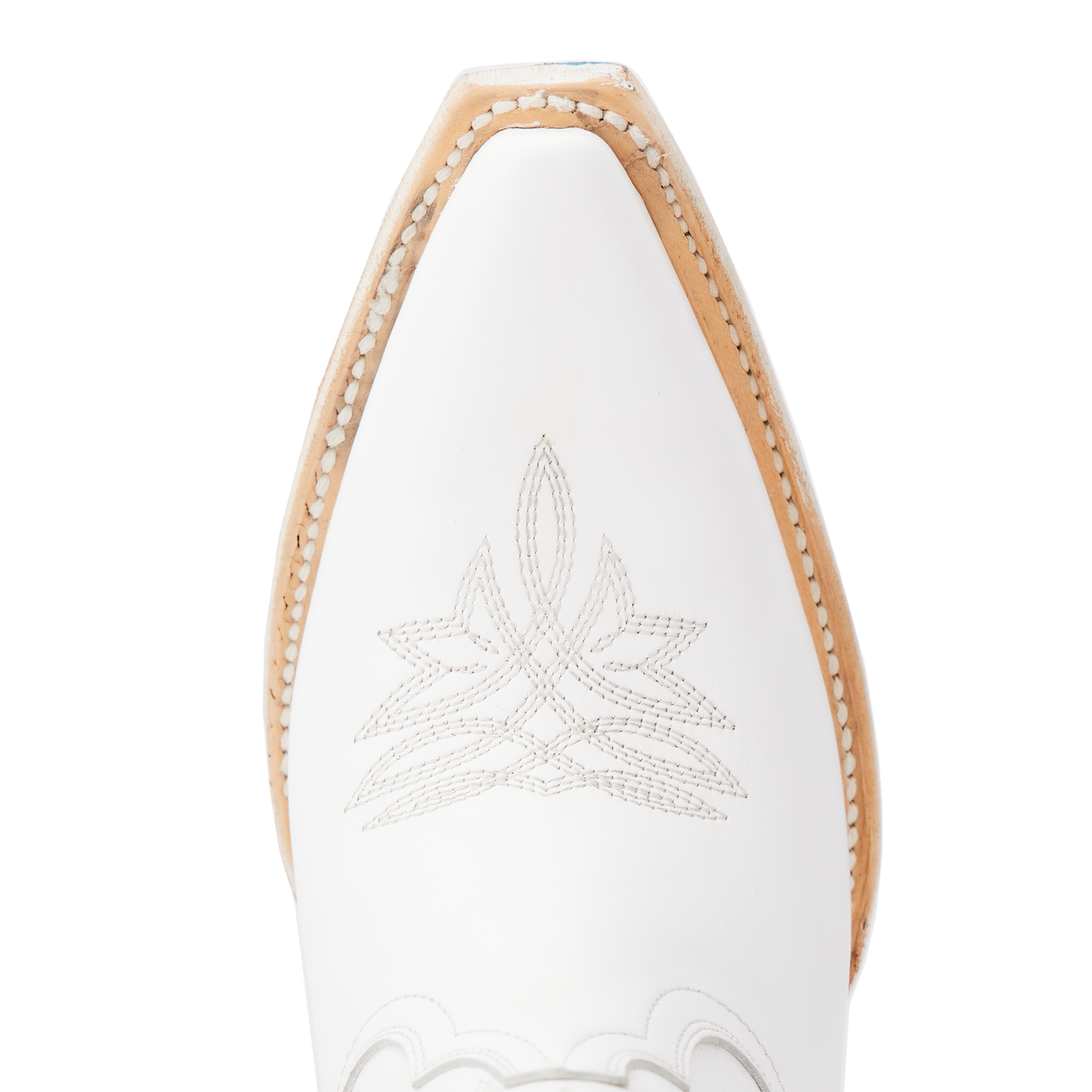 White leather Smokeshow bootie detail