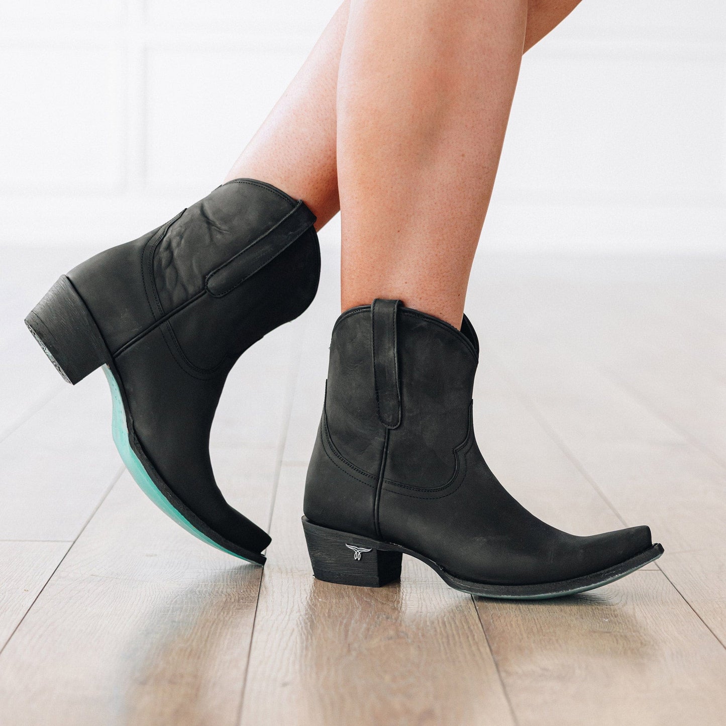 Emma Jane Bootie Matte Black Cowboy Boots