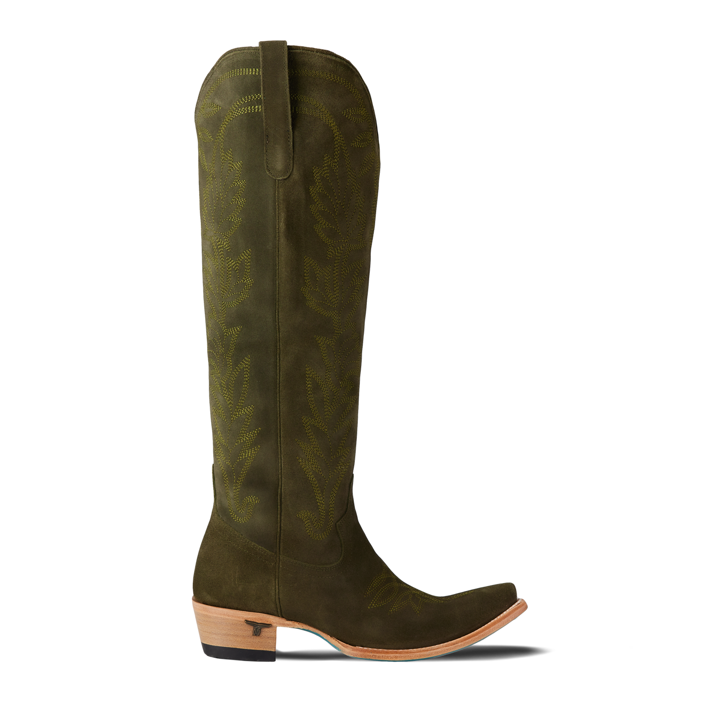 Olive suede knee-high Sandag boot